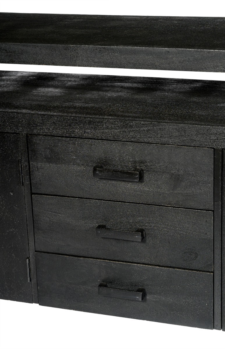 Livingfurn Dressoir 'Norris' Mangohout en staal, 210 cm