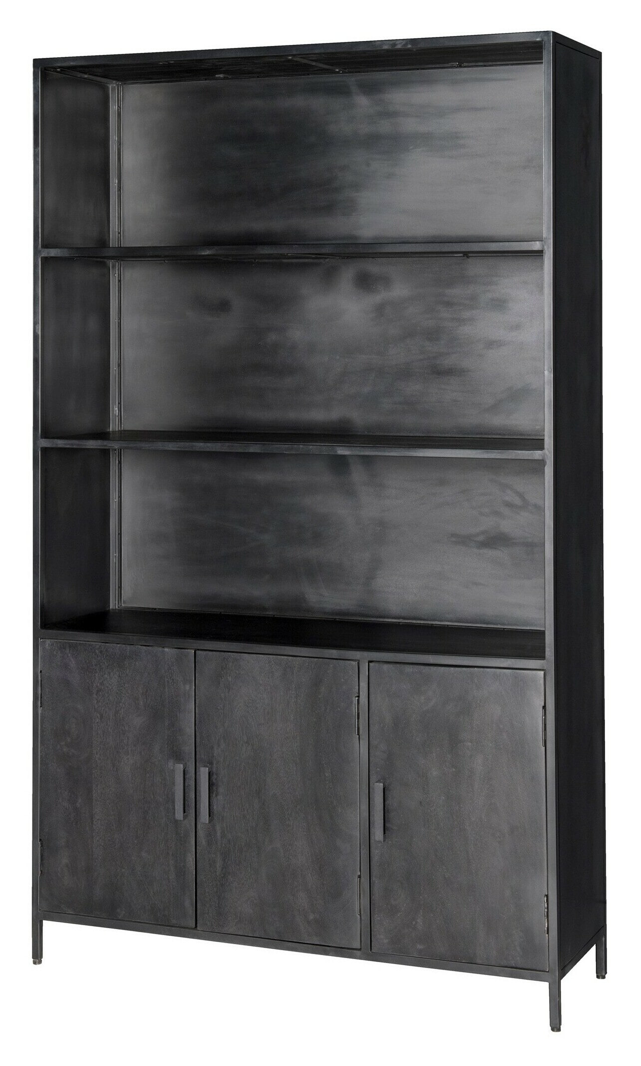 Livingfurn Wandkast 'Kala' Mangohout 200 x 120 cm, kleur Zwart