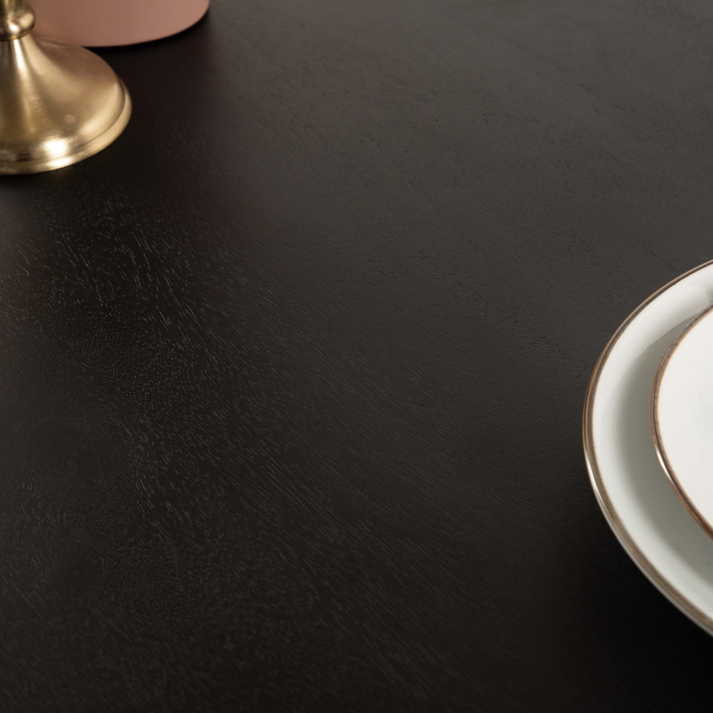 Ronde Eettafel 'Oslo' Black, Mangohout en staal, 130cm