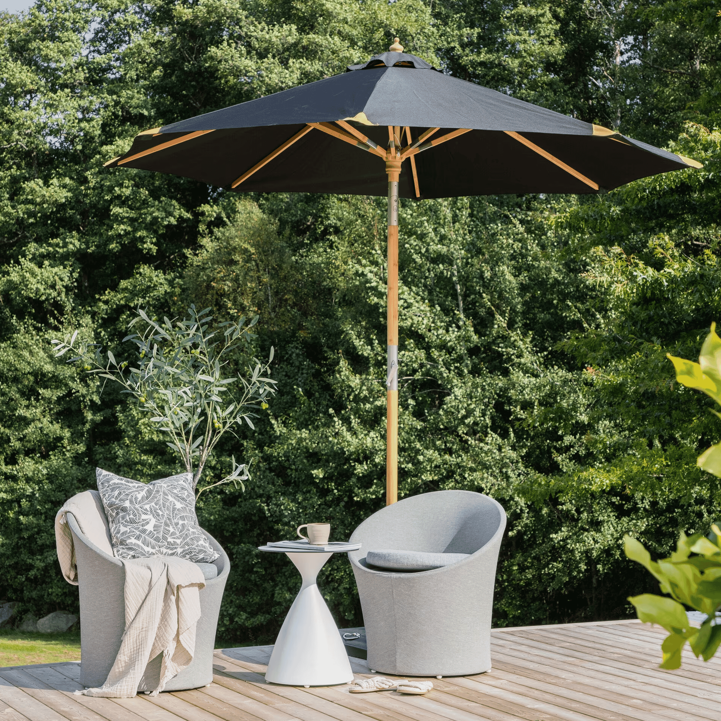 Nohr Parasol 'Genese' 270cm, kleur Zwart