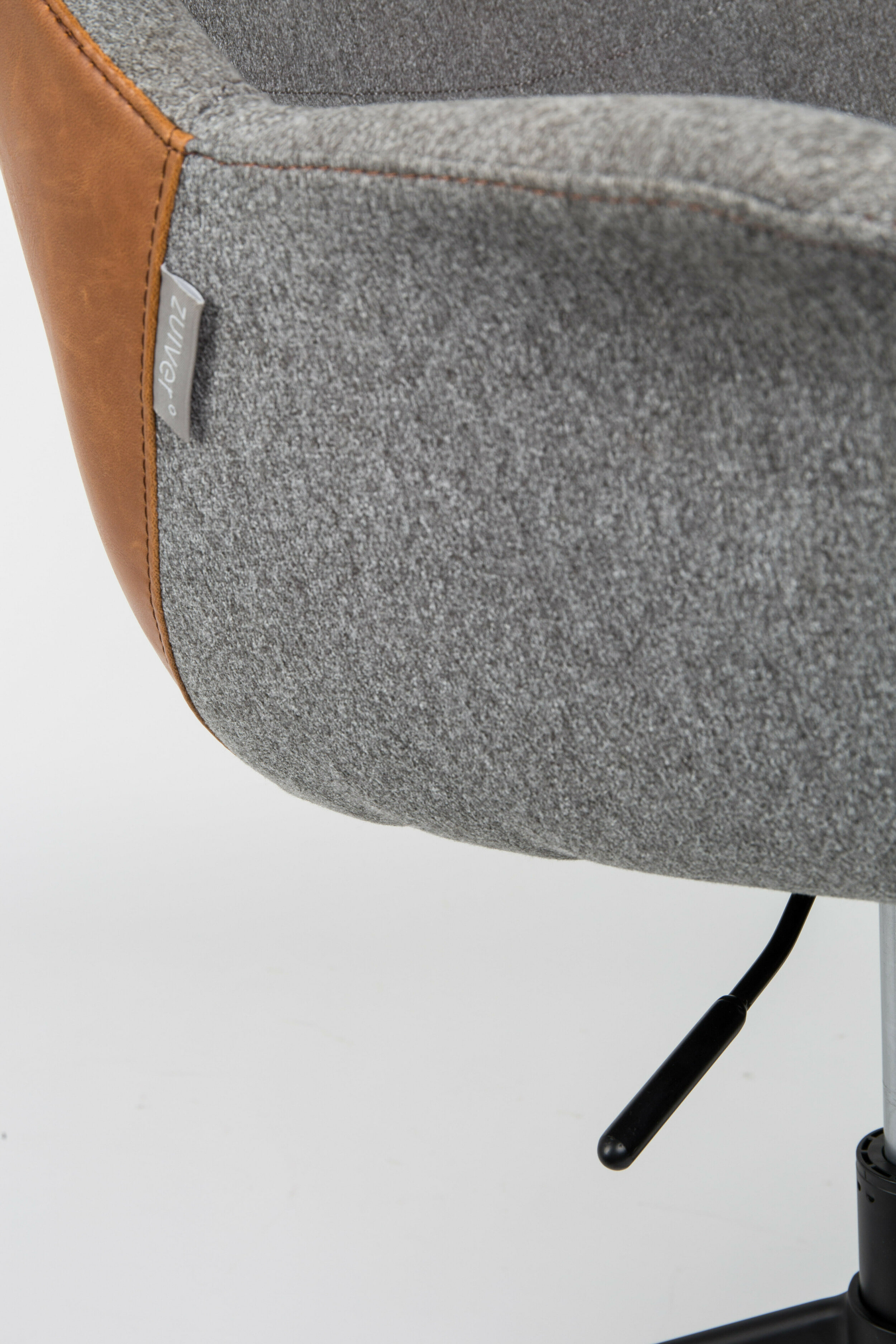 Zuiver Bureaustoel 'Doulton' PU en stof, kleur Grijs/Bruin