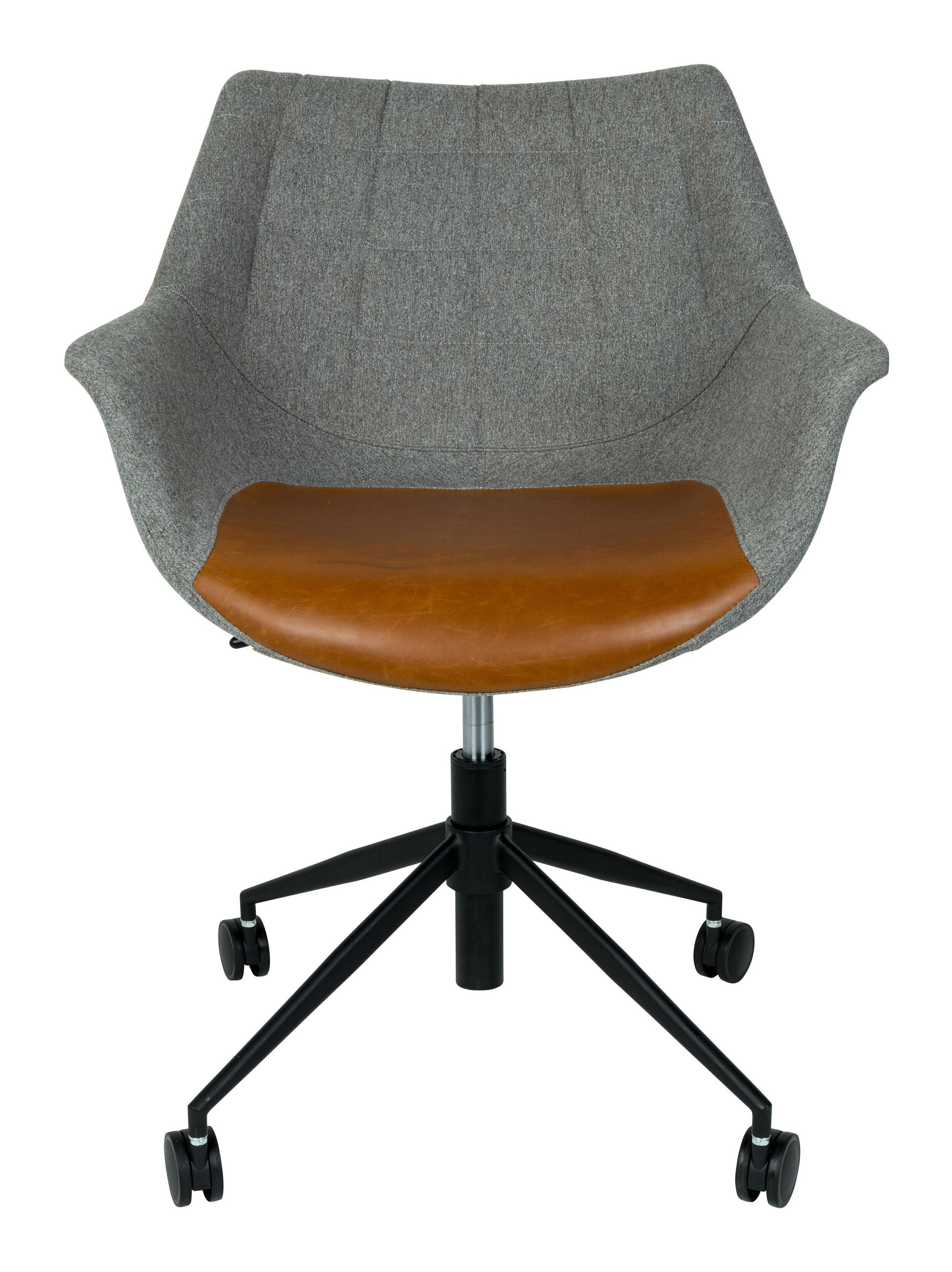 Zuiver Bureaustoel 'Doulton' PU en stof, kleur Grijs/Bruin