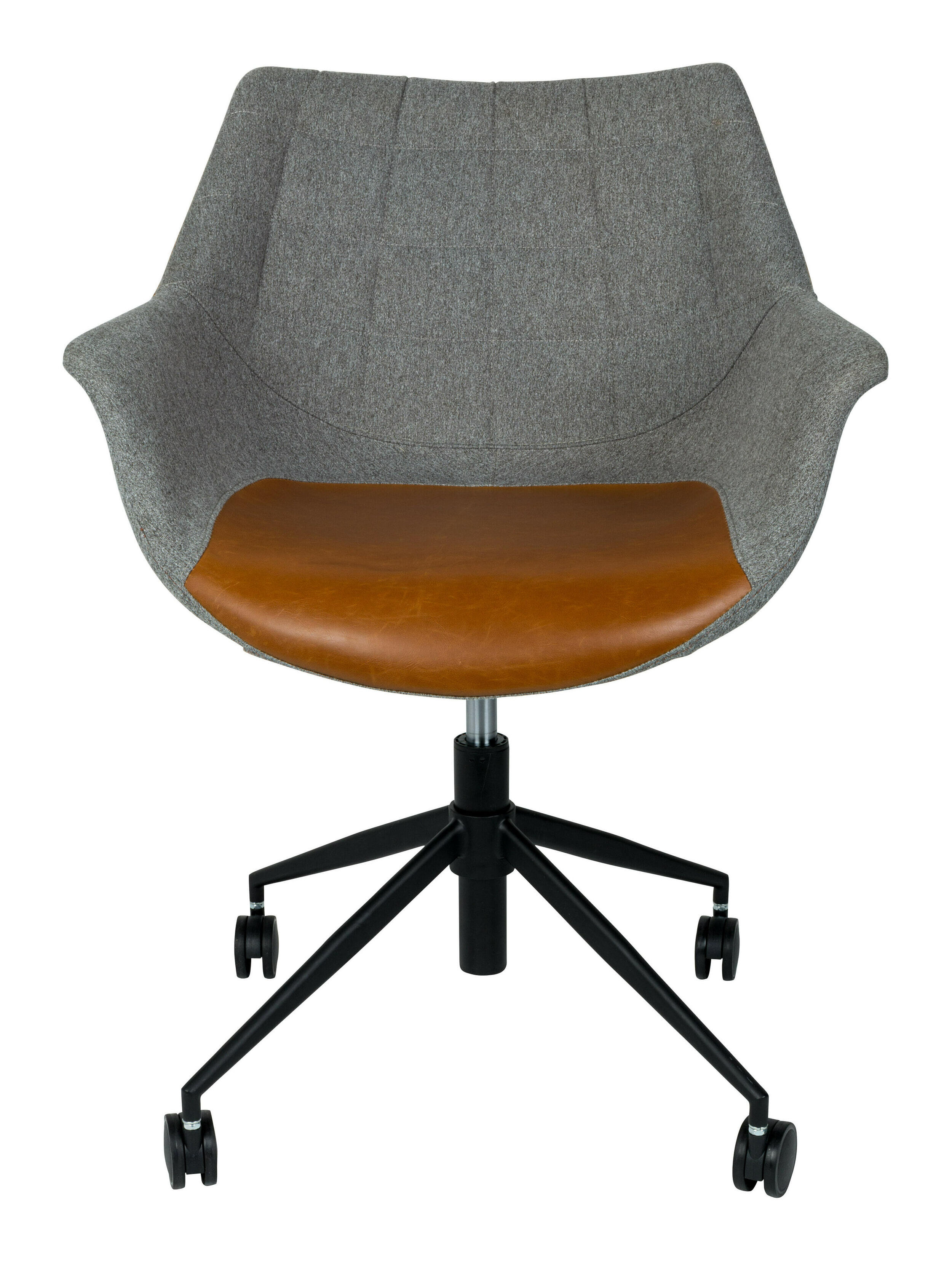 Zuiver Bureaustoel 'Doulton' PU en stof, kleur Grijs/Bruin
