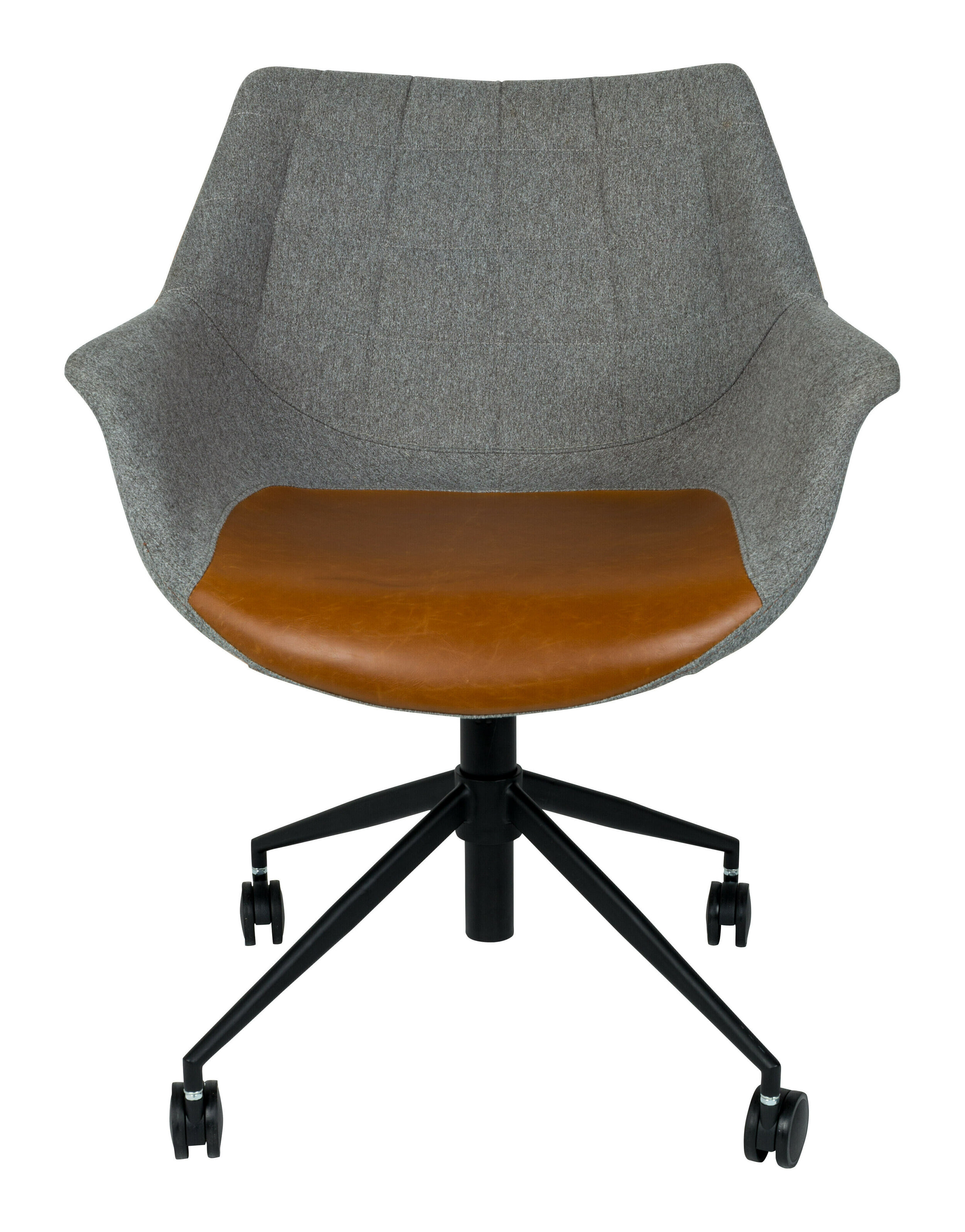 Zuiver Bureaustoel 'Doulton' PU en stof, kleur Grijs/Bruin