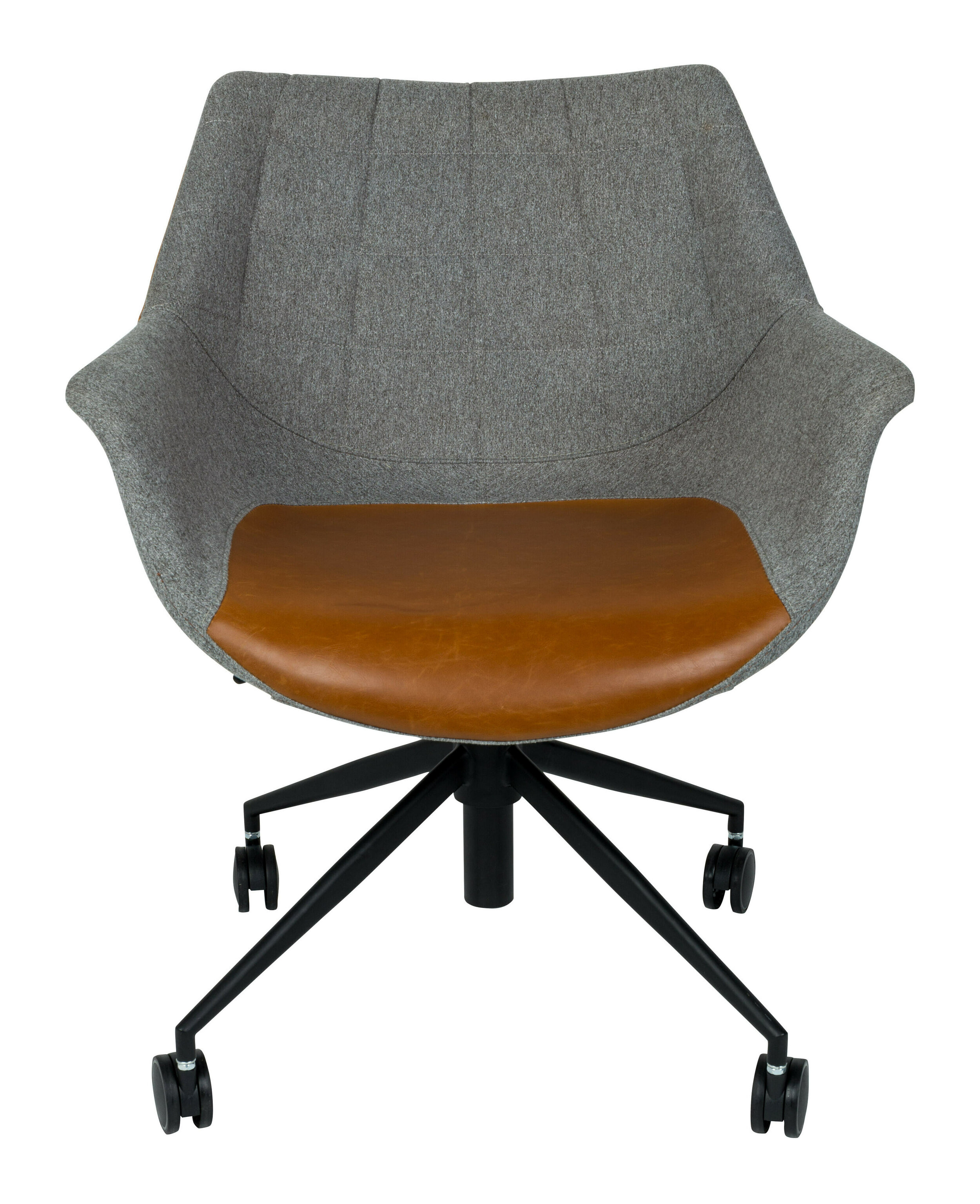 Zuiver Bureaustoel 'Doulton' PU en stof, kleur Grijs/Bruin