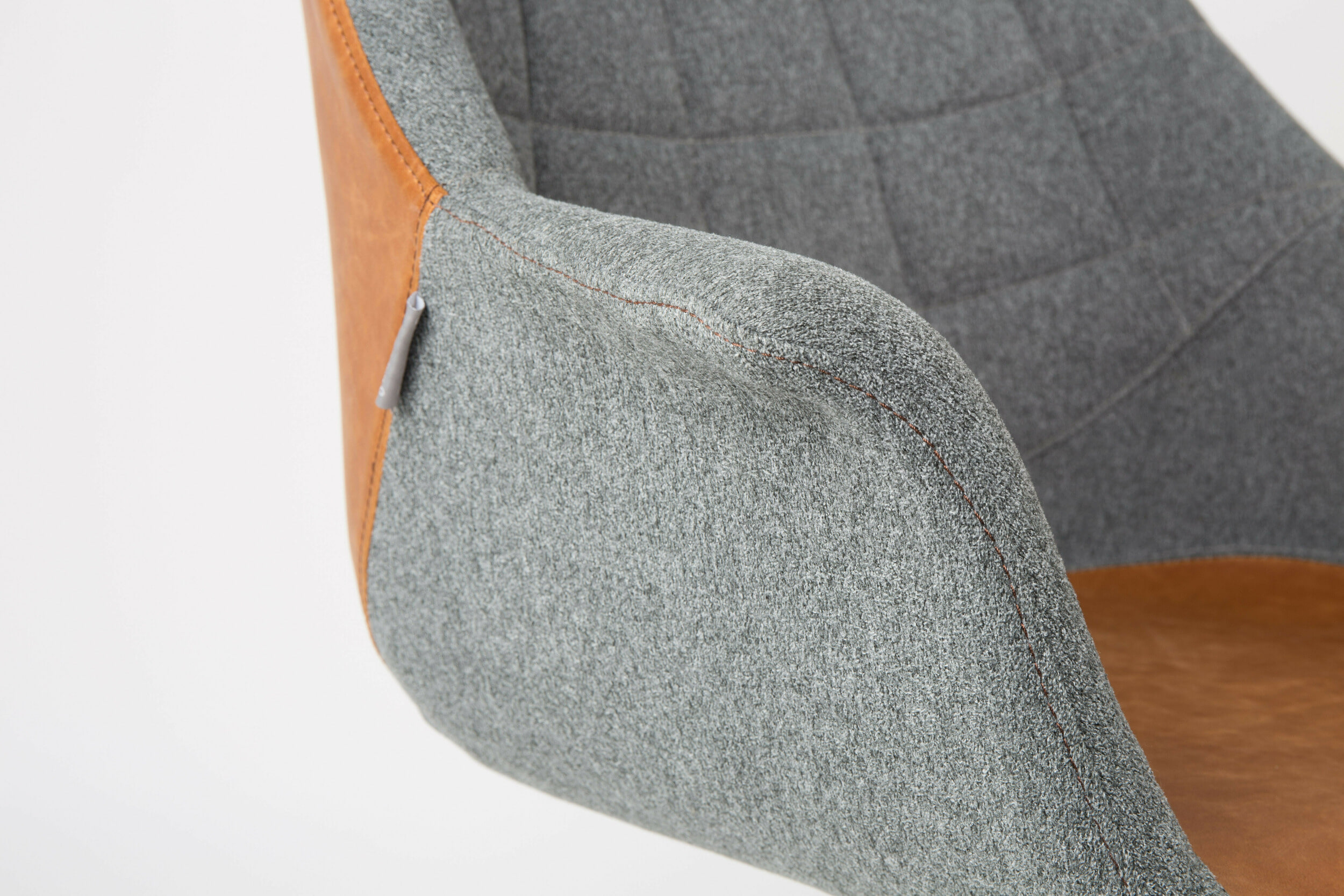 Zuiver Bureaustoel 'Doulton' PU en stof, kleur Grijs/Bruin