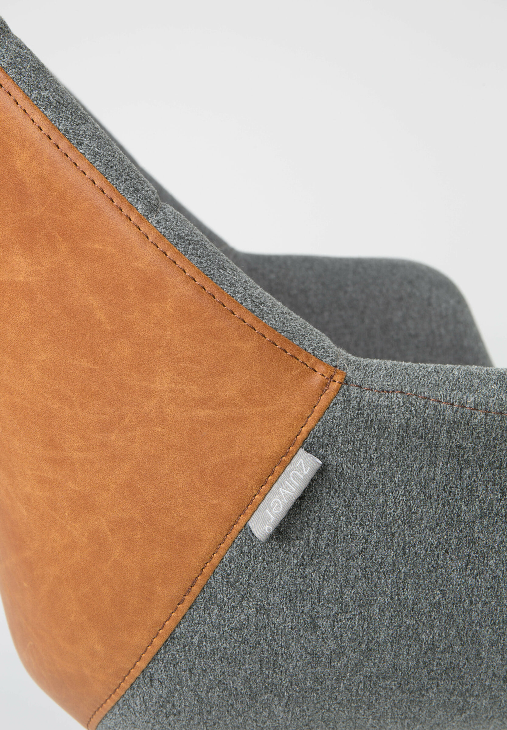 Zuiver Bureaustoel 'Doulton' PU en stof, kleur Grijs/Bruin