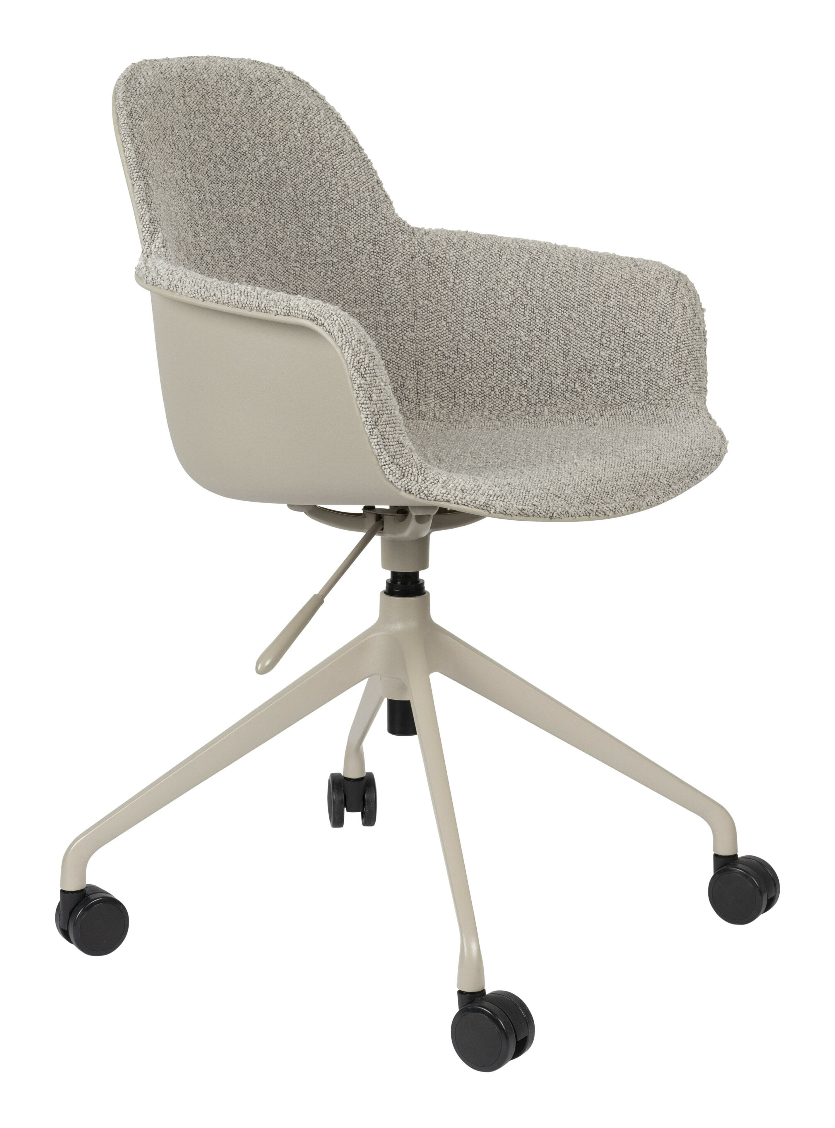 Zuiver Bureaustoel 'Albert Kuip' Met armleuning, Bouclé, kleur Taupe