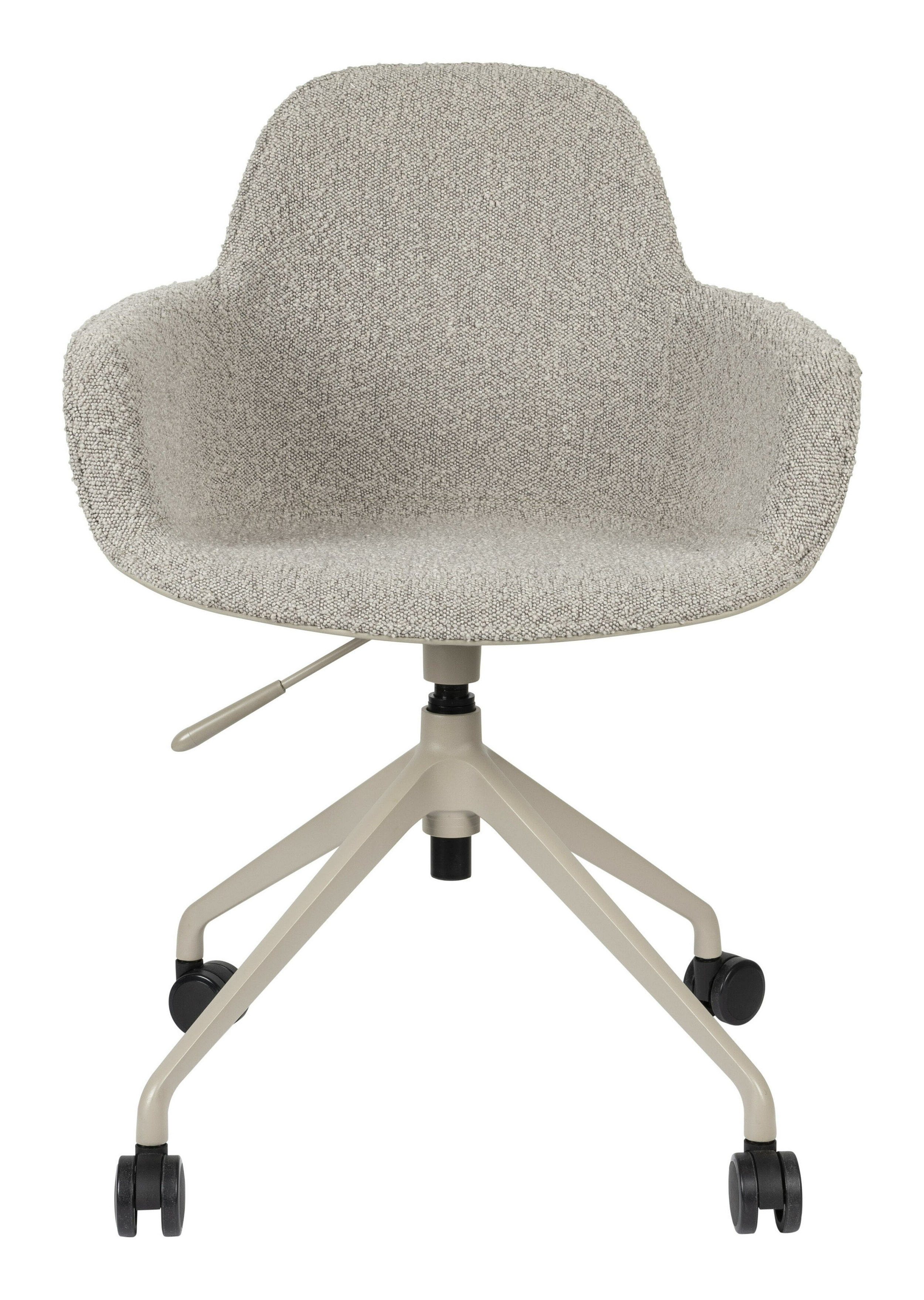 Zuiver Bureaustoel 'Albert Kuip' Met armleuning, Bouclé, kleur Taupe