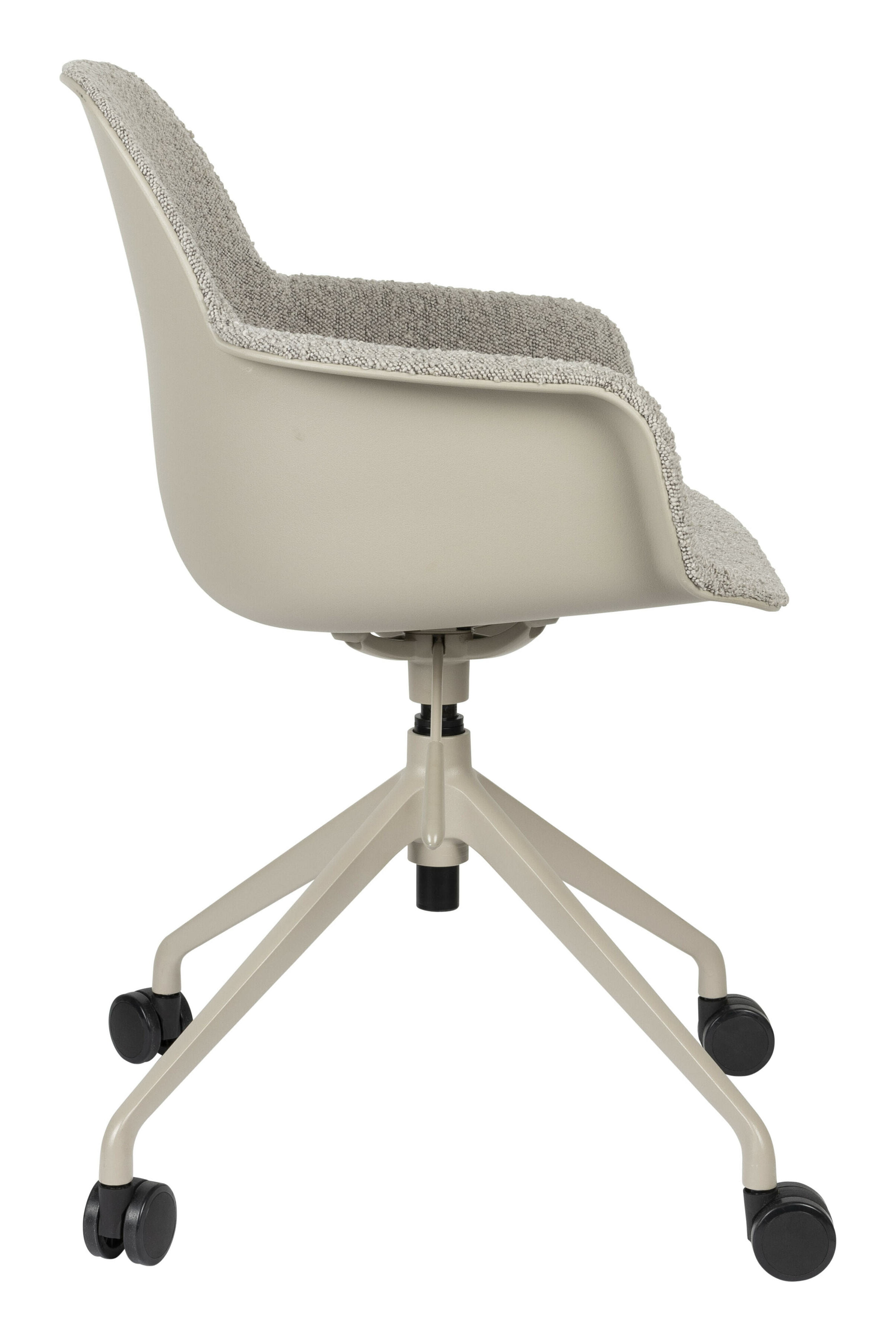 Zuiver Bureaustoel 'Albert Kuip' Met armleuning, Bouclé, kleur Taupe