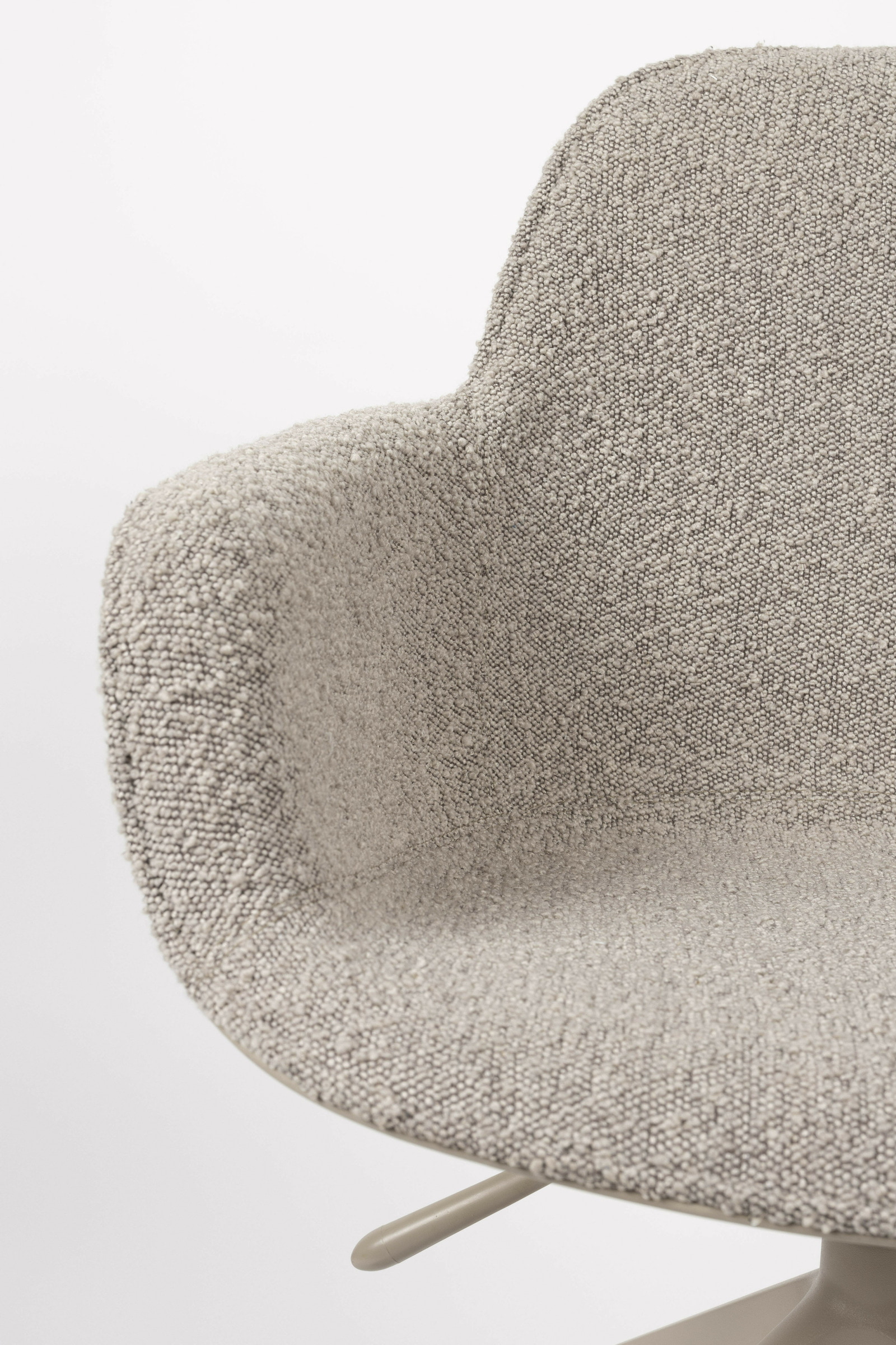 Zuiver Bureaustoel 'Albert Kuip' Met armleuning, Bouclé, kleur Taupe