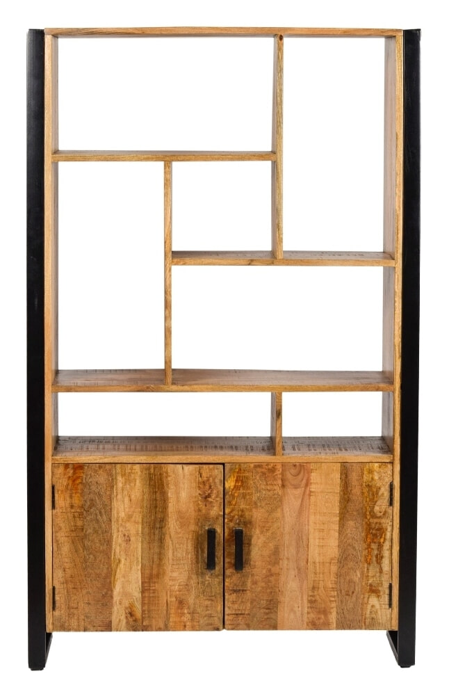 Livingfurn Wandkast 'Nairobi' Mangohout en staal, 180 x 110cm