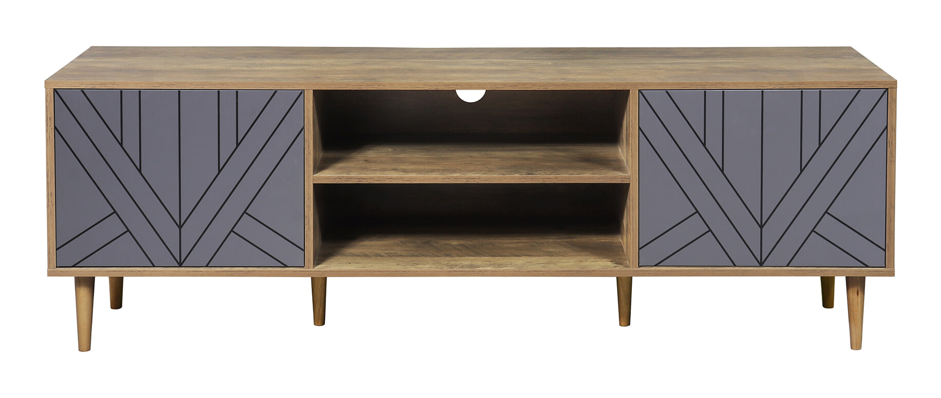 Artistiq TV-meubel 'Beckham' 160cm, kleur Grijs / Naturel