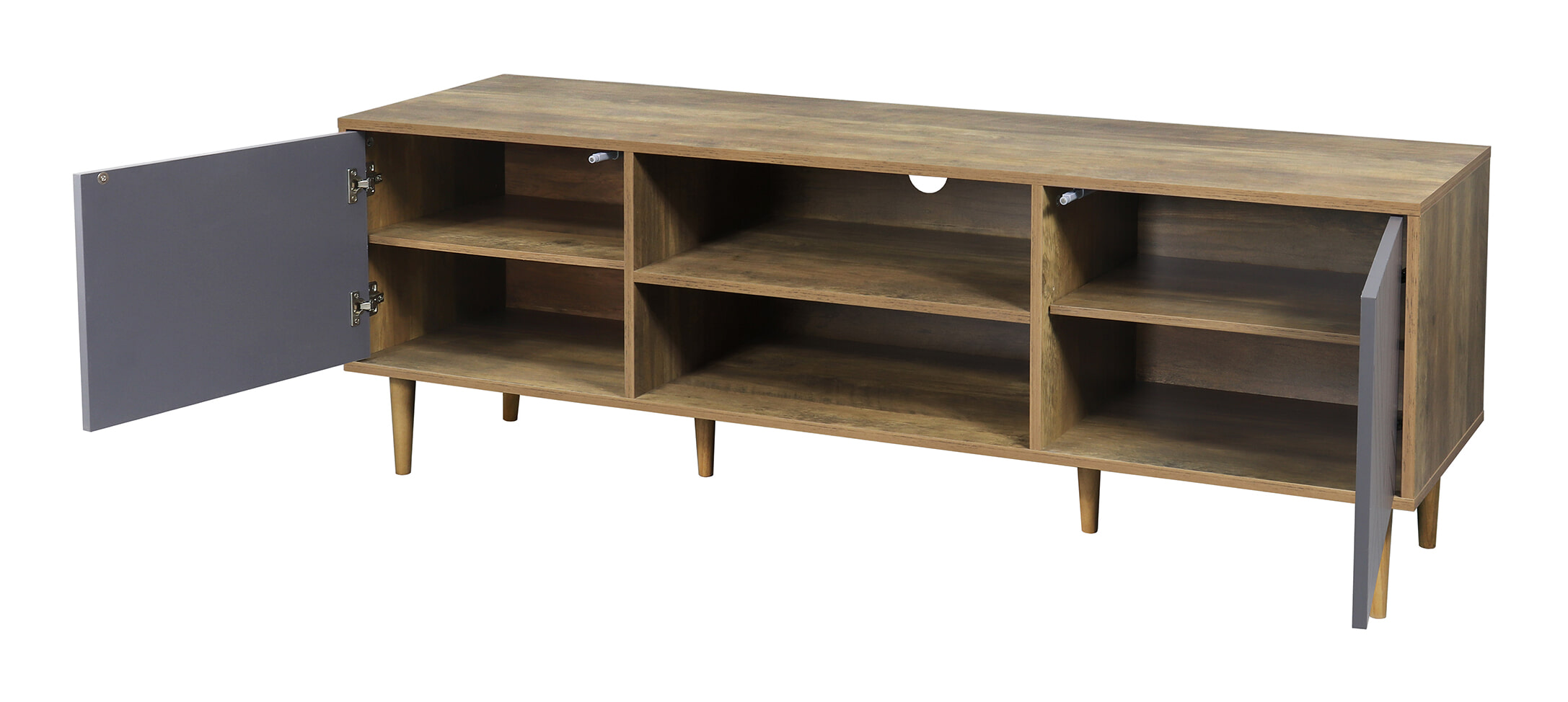 Artistiq TV-meubel 'Beckham' 160cm, kleur Grijs / Naturel
