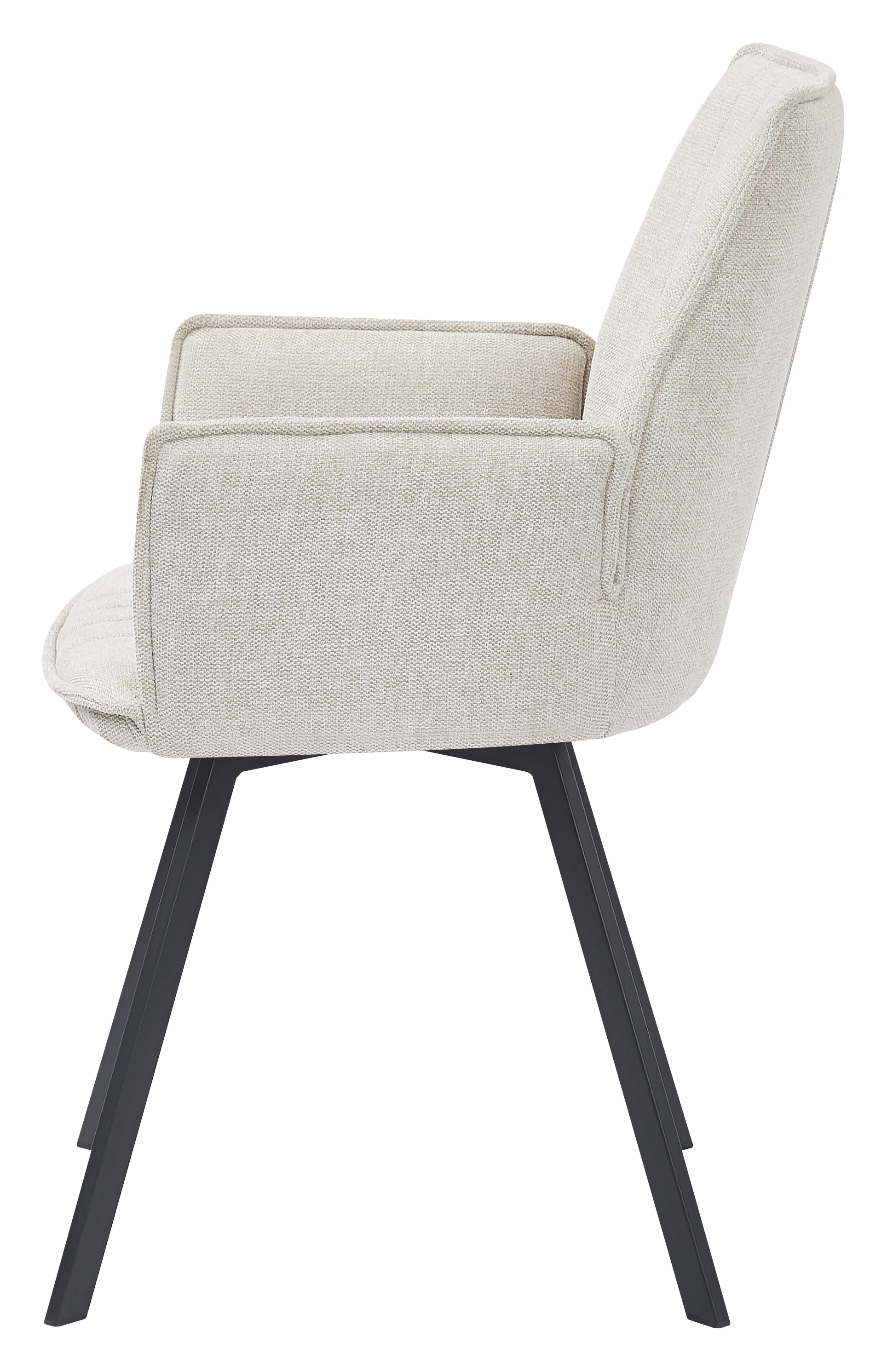 LivingFurn Eetkamerstoel 'Louise', Draaibaar kleur Beige