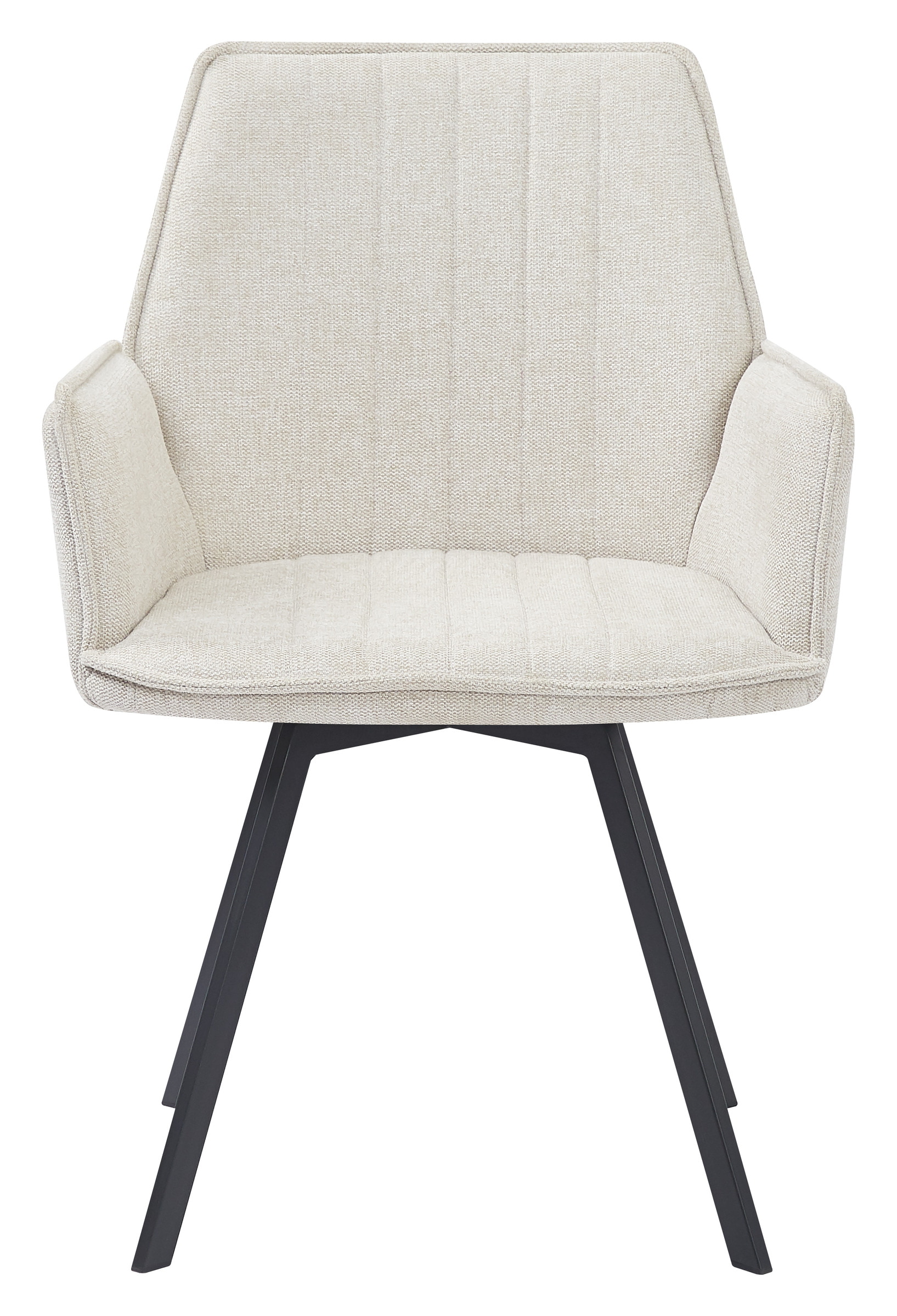 LivingFurn Eetkamerstoel 'Louise', Draaibaar kleur Beige
