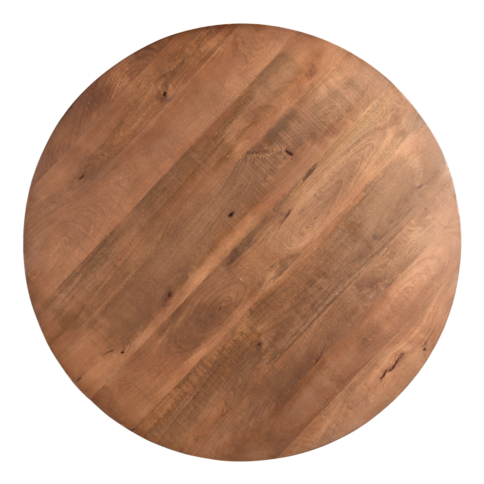 LivingFurn Ronde Eettafel 'Rocky' Mangohout en staal, 120cm