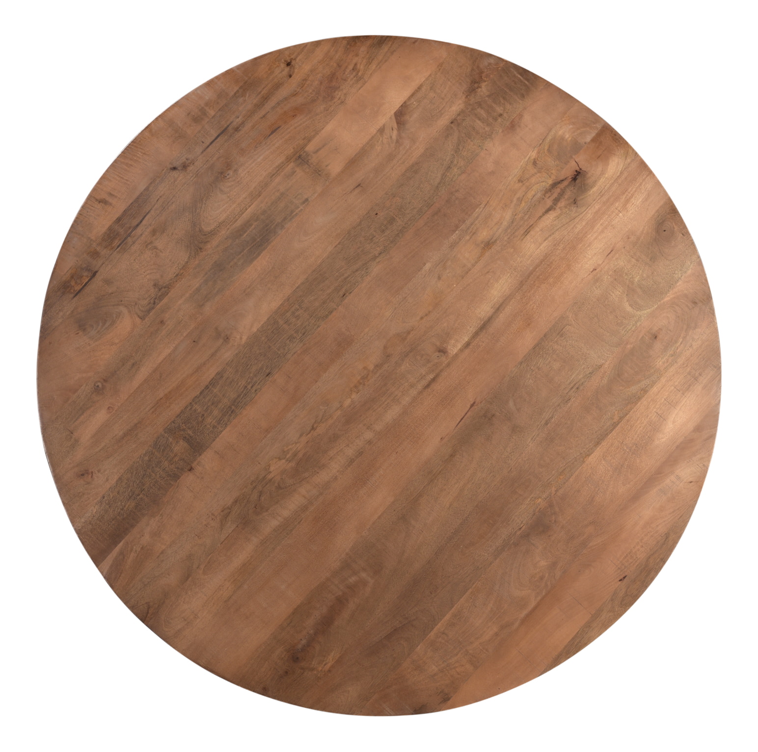 LivingFurn Ronde Eettafel 'Rocky' Mangohout en staal, 150cm