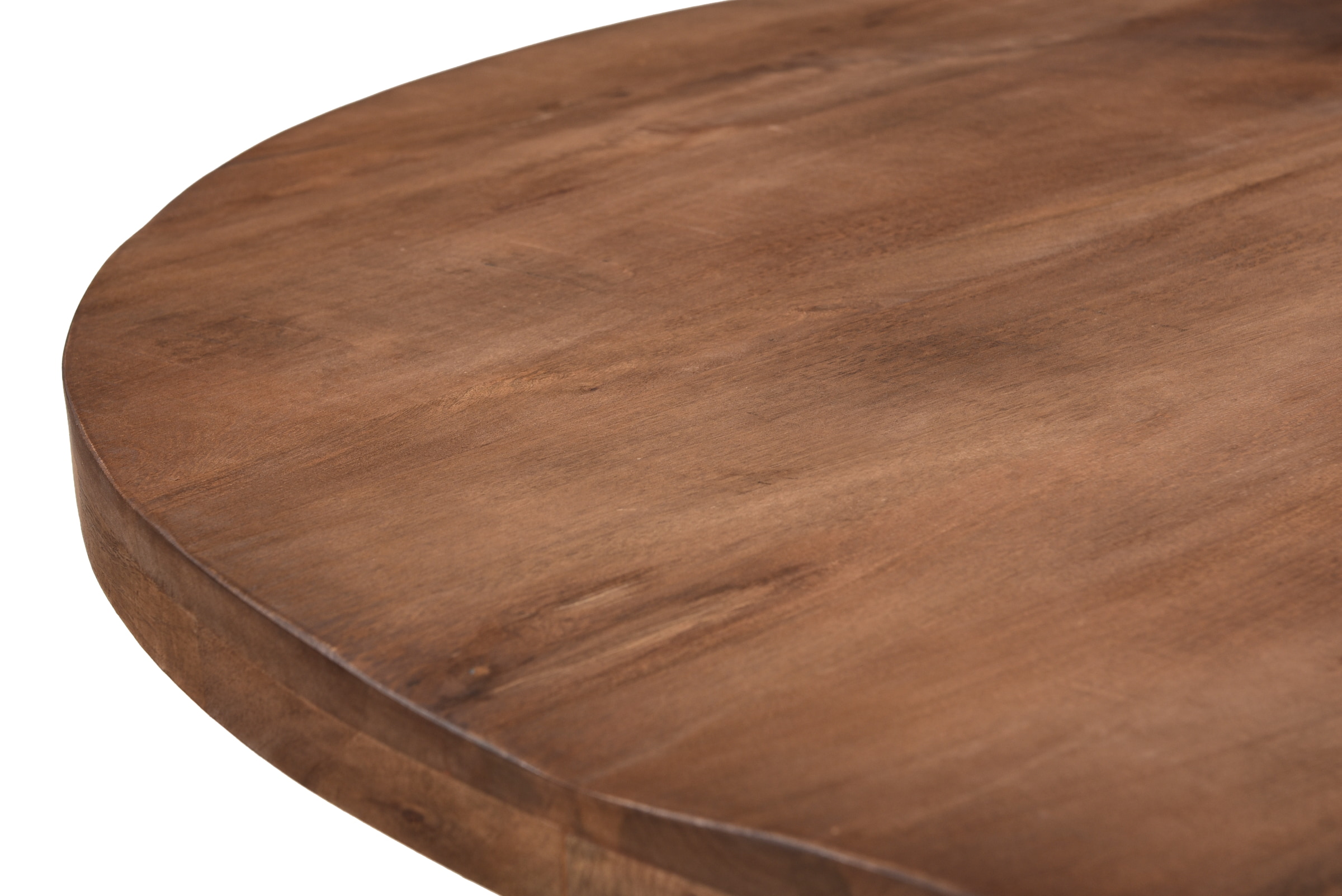 LivingFurn Ronde Eettafel 'Rocky' Mangohout en staal, 150cm