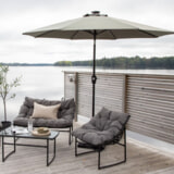 Nohr Parasol 'Bryttany' LED, 270cm, kleur Grijs