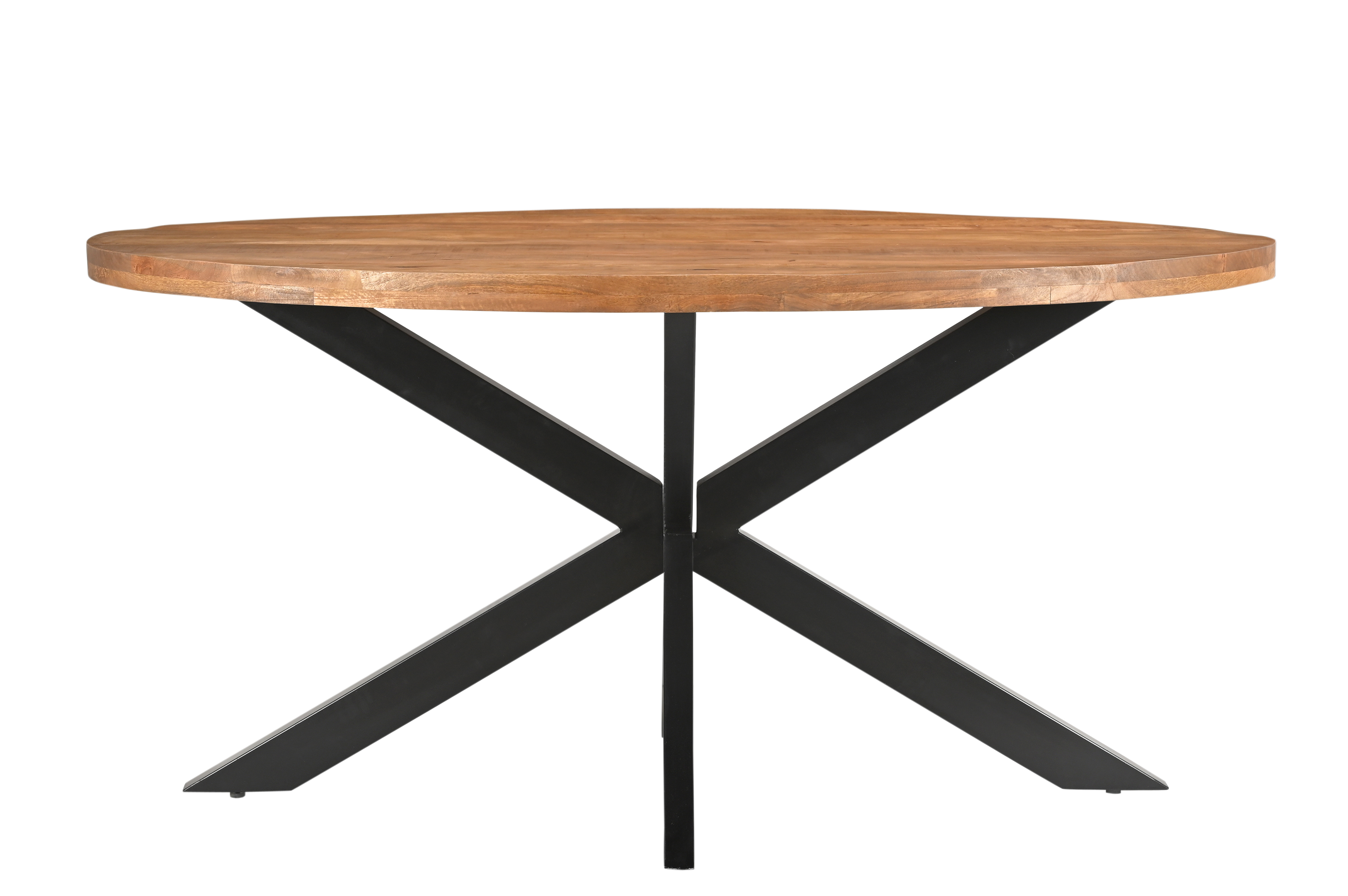 Livingfurn Ovale Eettafel 'Rocky' Mangohout, 160 x 90cm