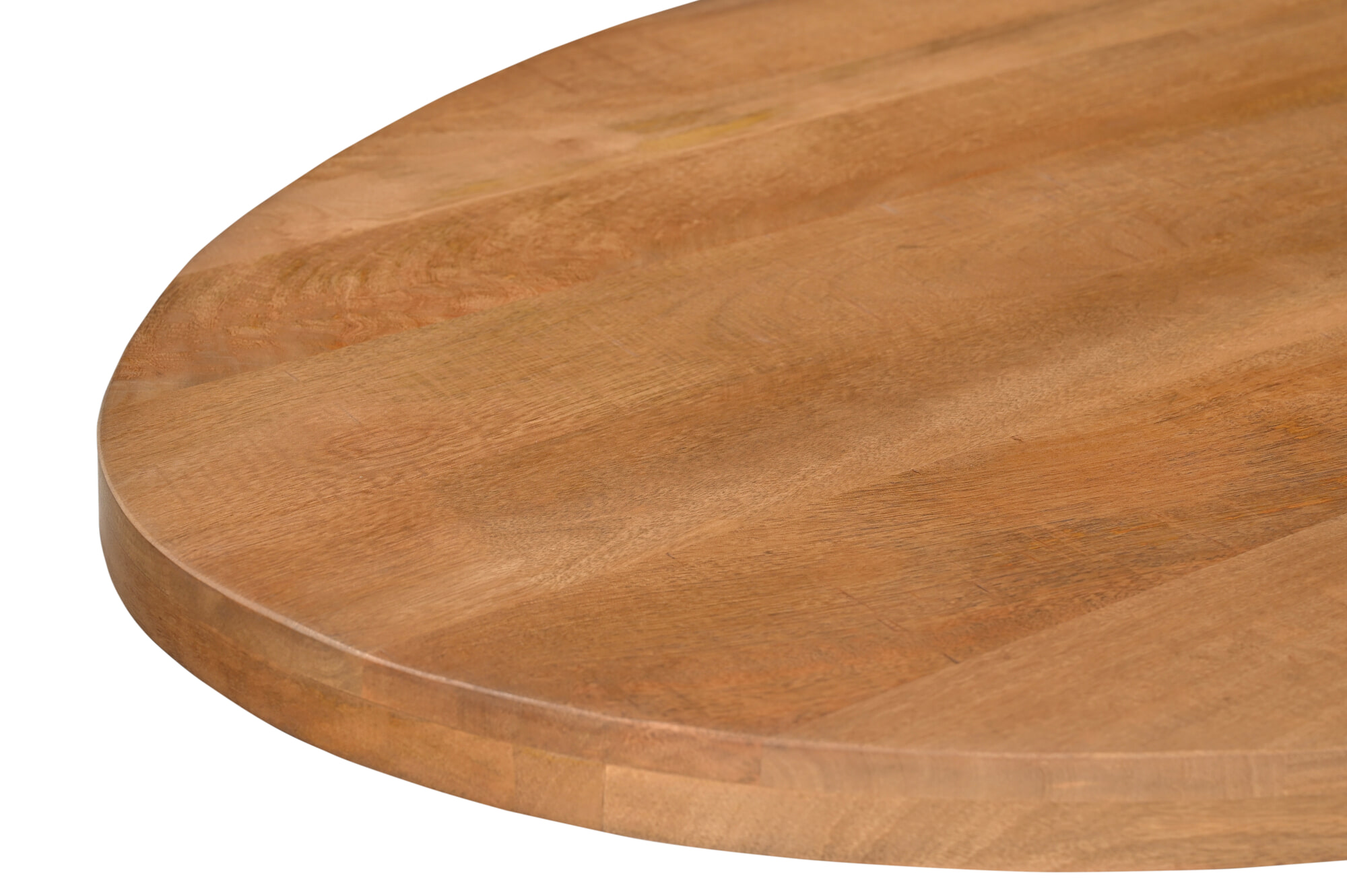 LivingFurn Ovale Eettafel 'Rocky' Mangohout en staal, 210 x 110cm