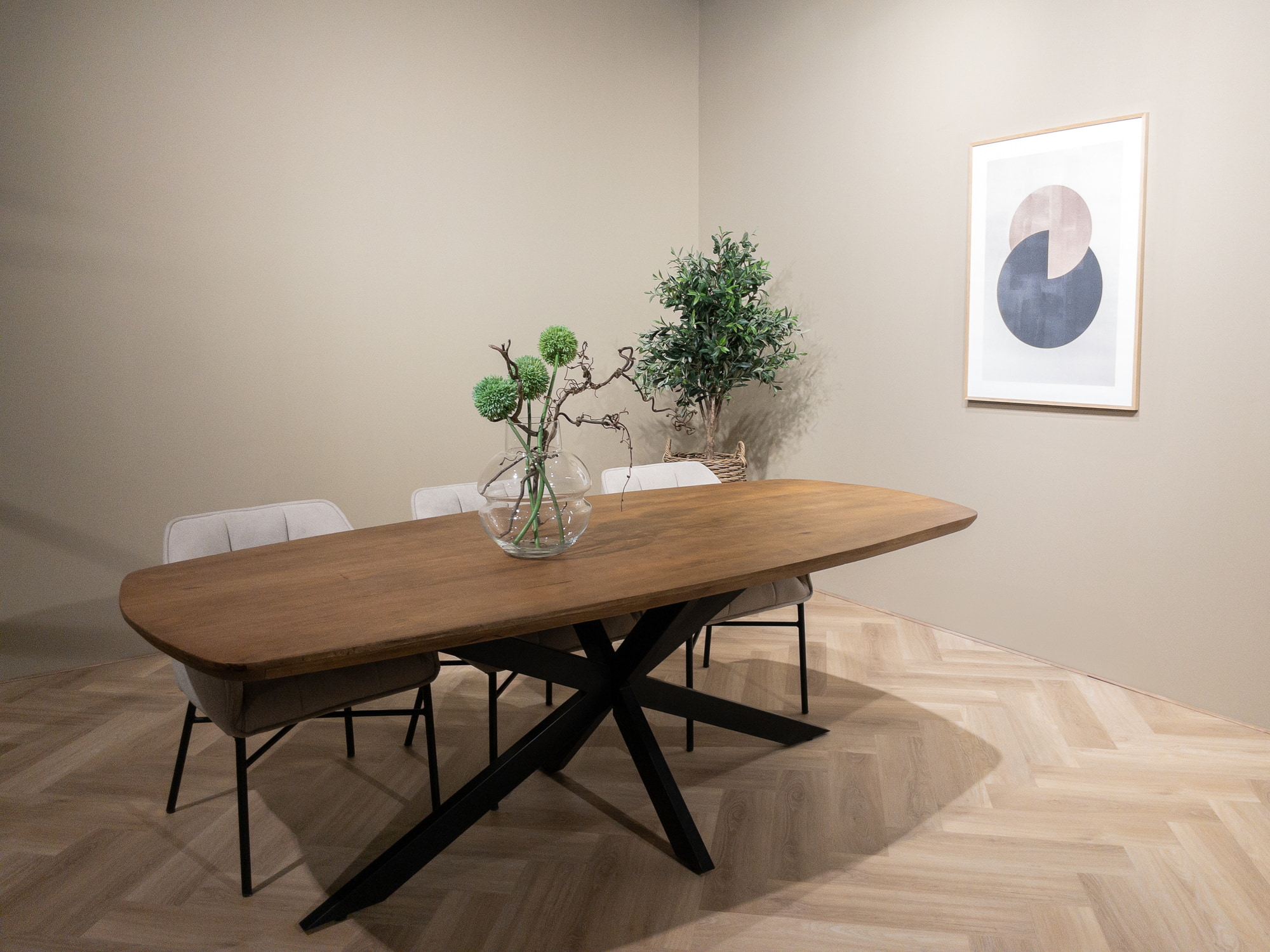 LivingFurn Deens Ovale Eettafel 'Jesper' Mangohout, 210 x 105cm
