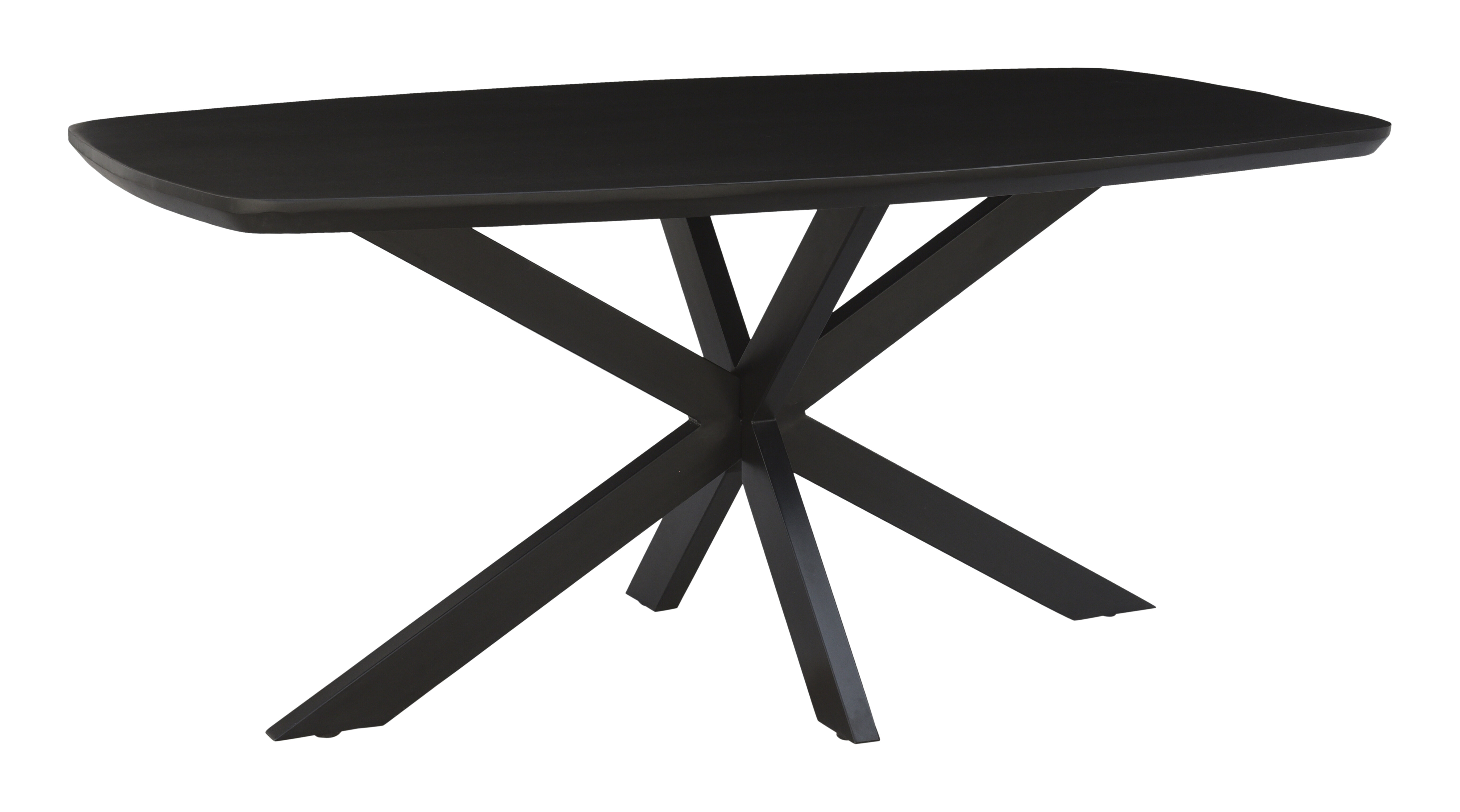 LivingFurn Deens Ovale Eettafel Jesper Mangohout, 210 x 105cm - Zwart - Ovaal