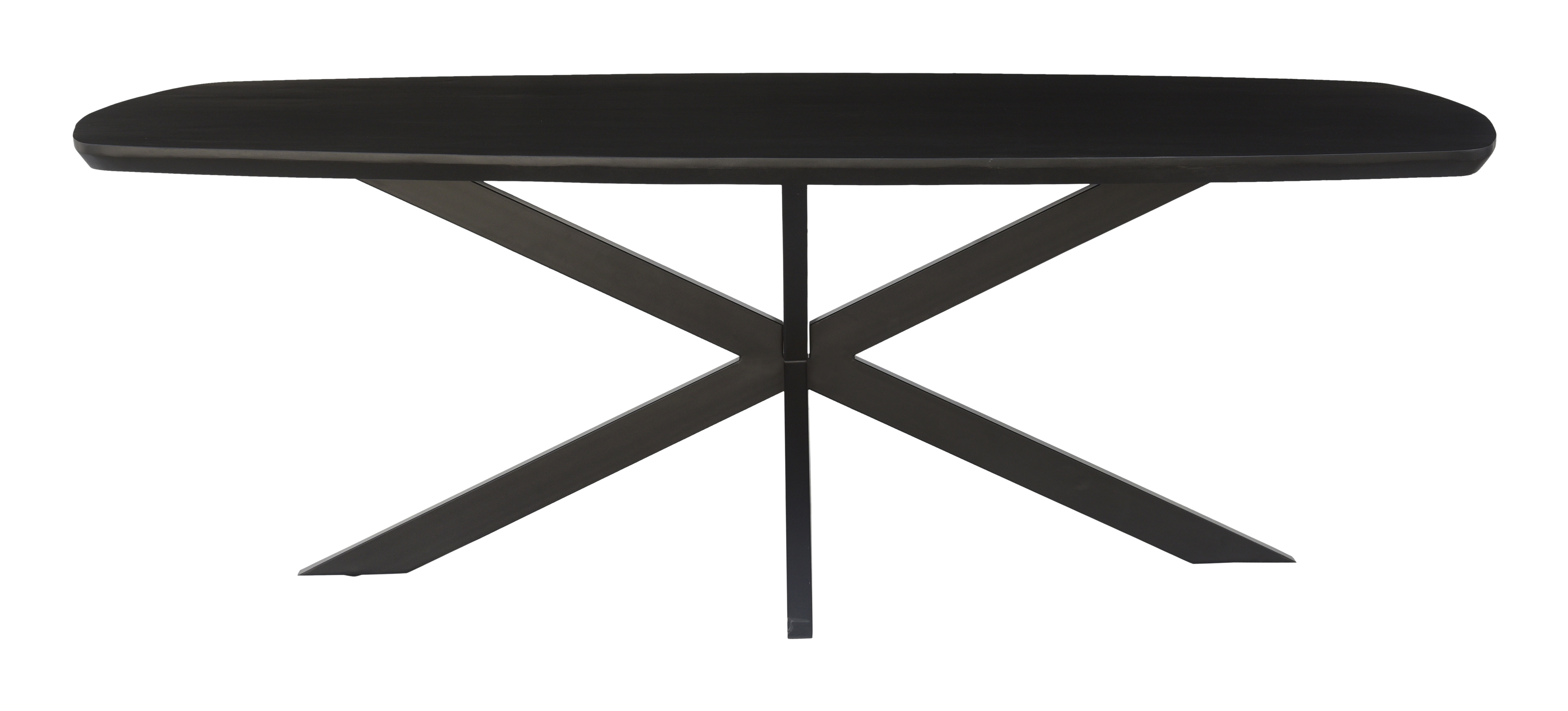 LivingFurn Deens Ovale Eettafel 'Jesper' Mangohout, 210 x 105cm, kleur Zwart