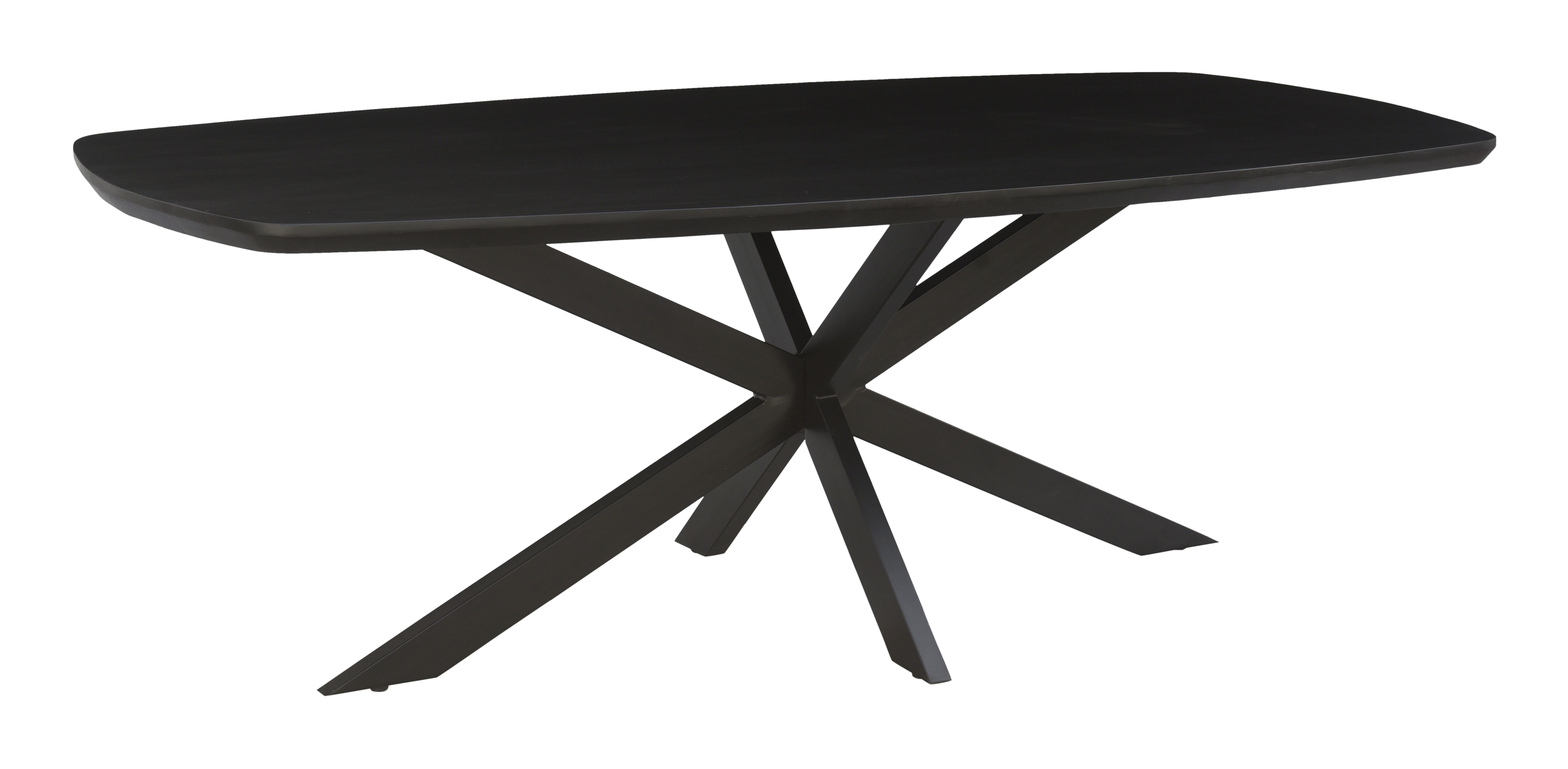 LivingFurn Deens Ovale Eettafel 'Jesper' Mangohout, 230 x 105cm, kleur Zwart