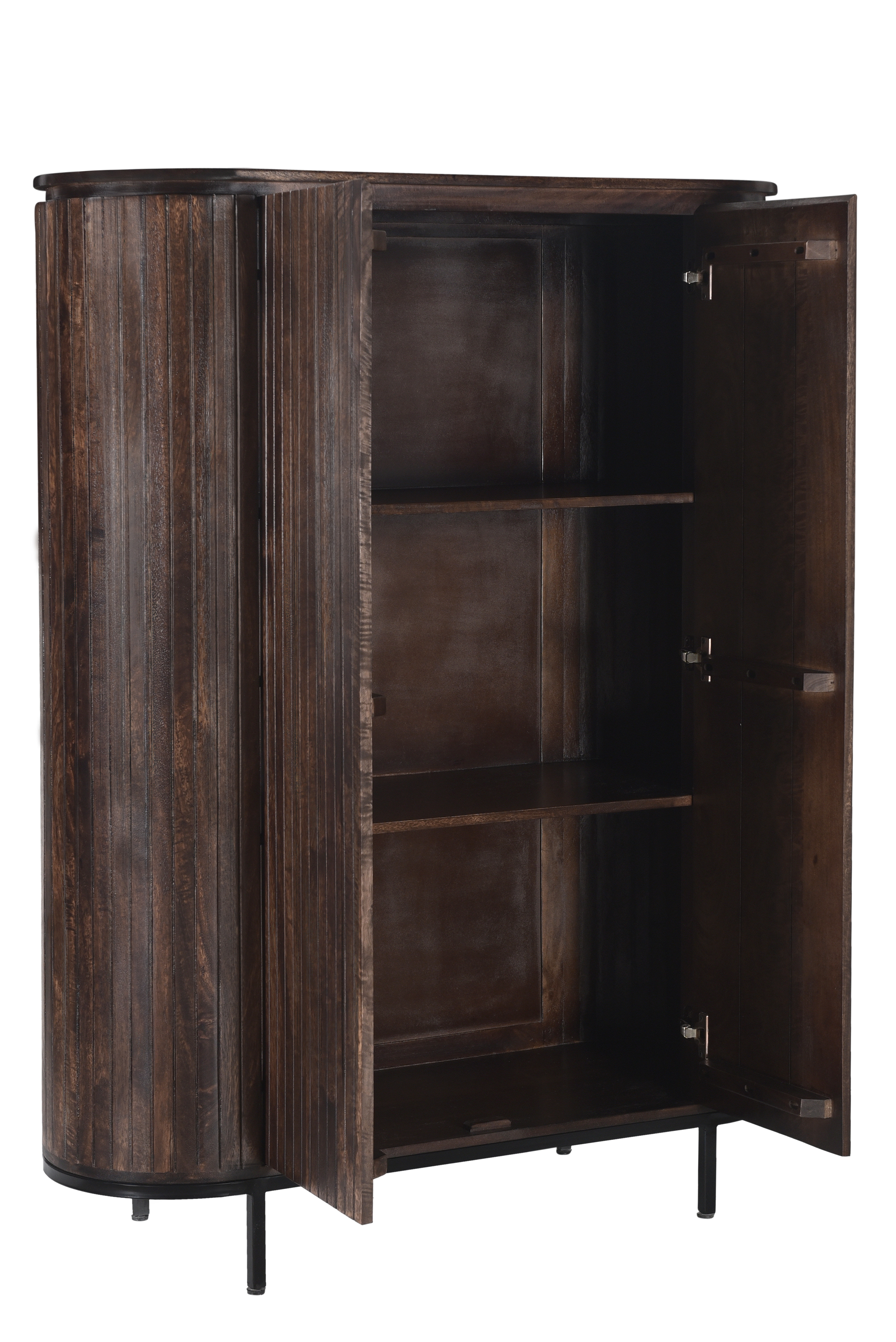 Livingfurn Opbergkast 'Noor' Mangohout, 150 x 115cm, kleur Walnoot