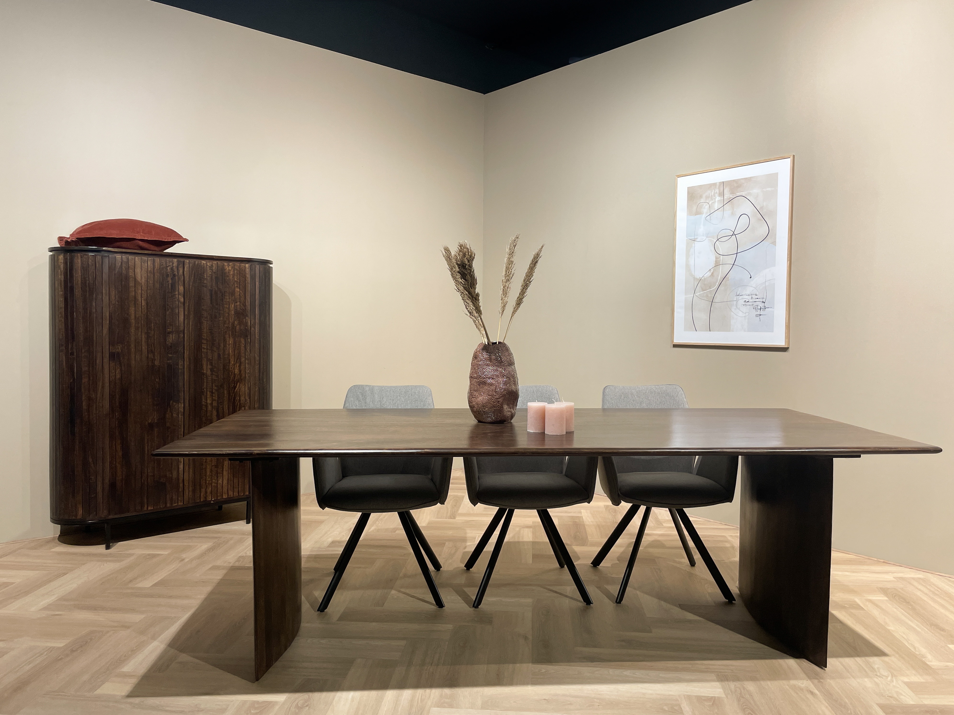 Livingfurn Opbergkast 'Noor' Mangohout, 150 x 115cm, kleur Walnoot