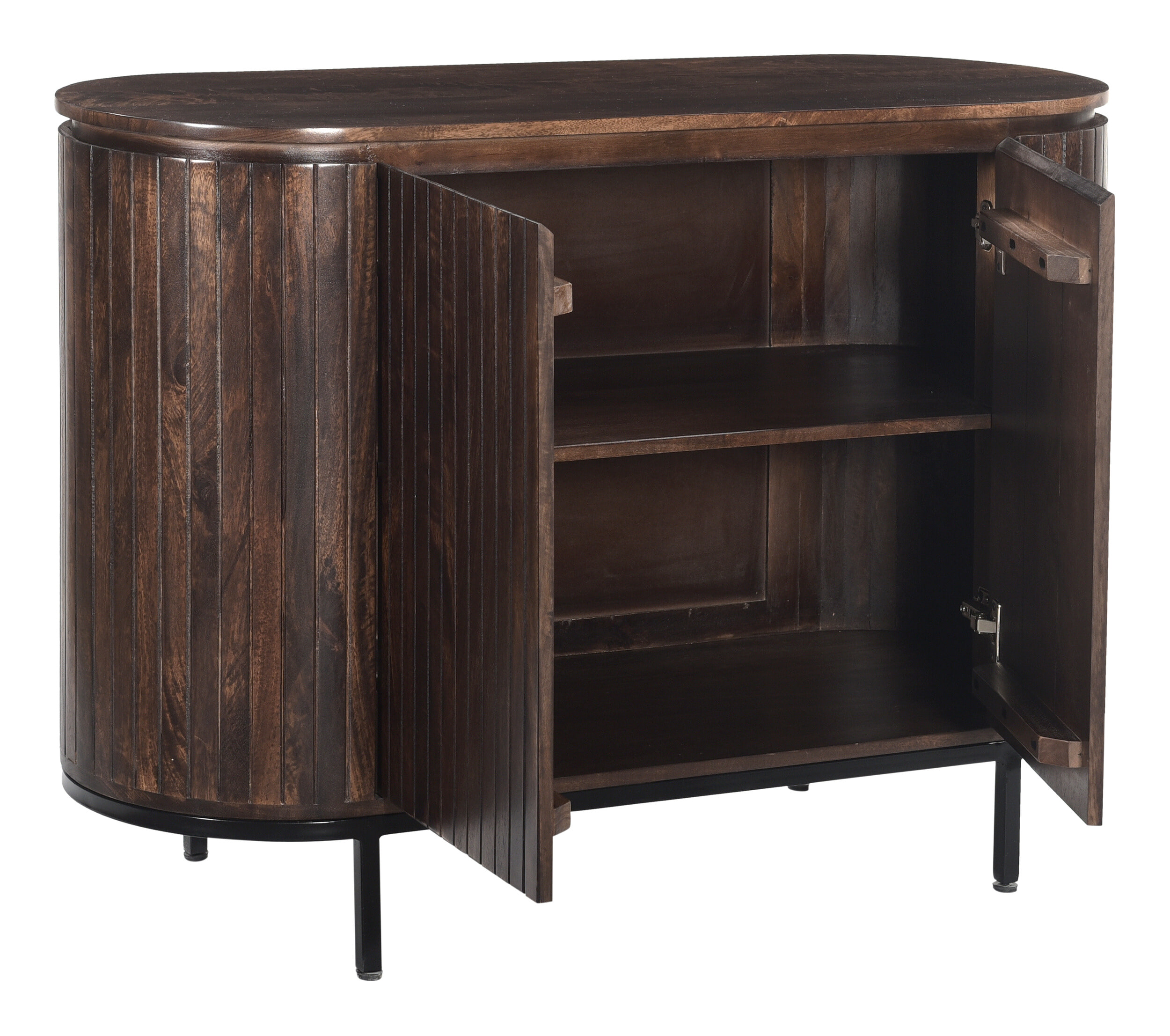 Livingfurn Smal Dressoir 'Noor' Mangohout, 115cm, kleur Walnoot