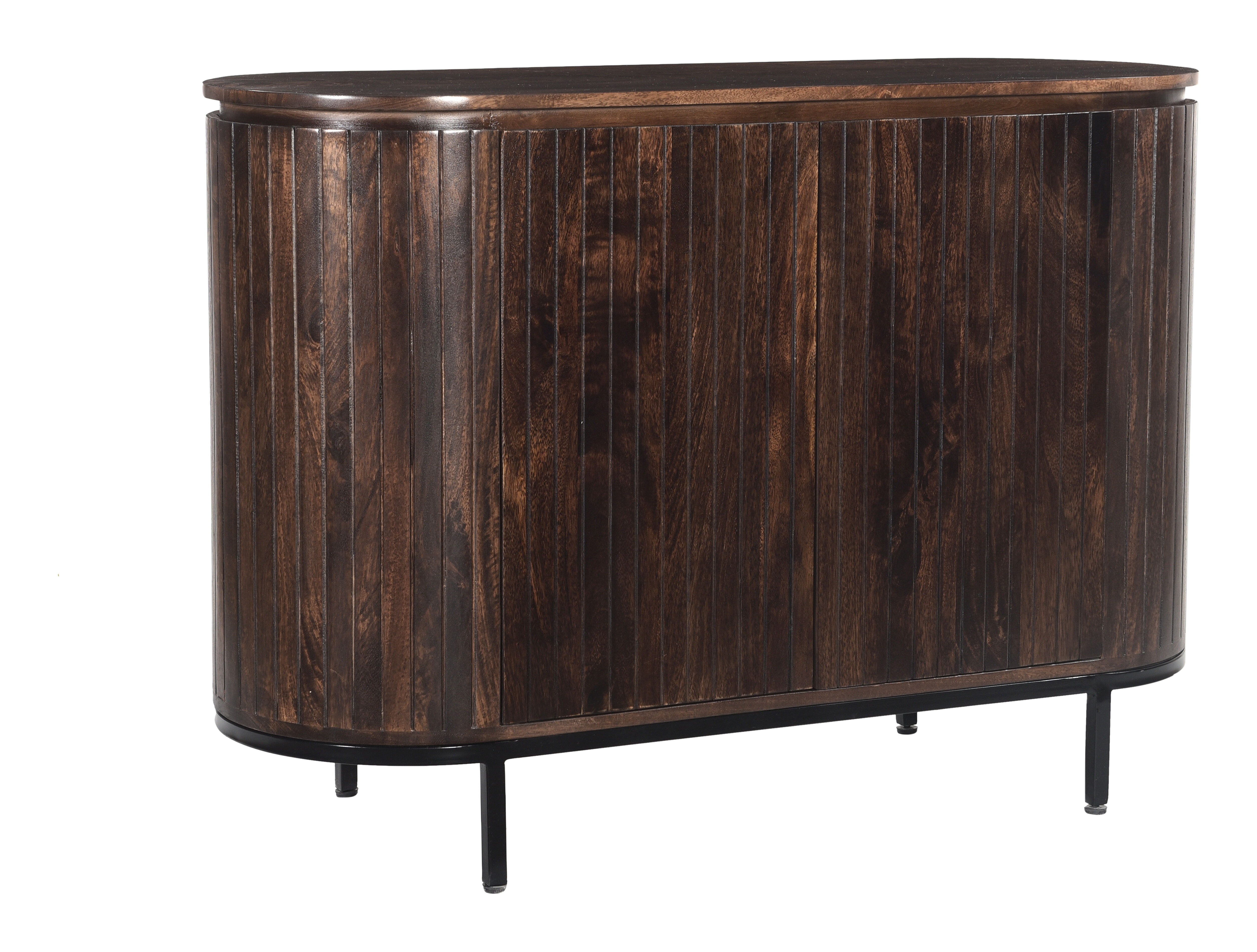 Livingfurn Smal Dressoir 'Noor' Mangohout, 115cm, kleur Walnoot