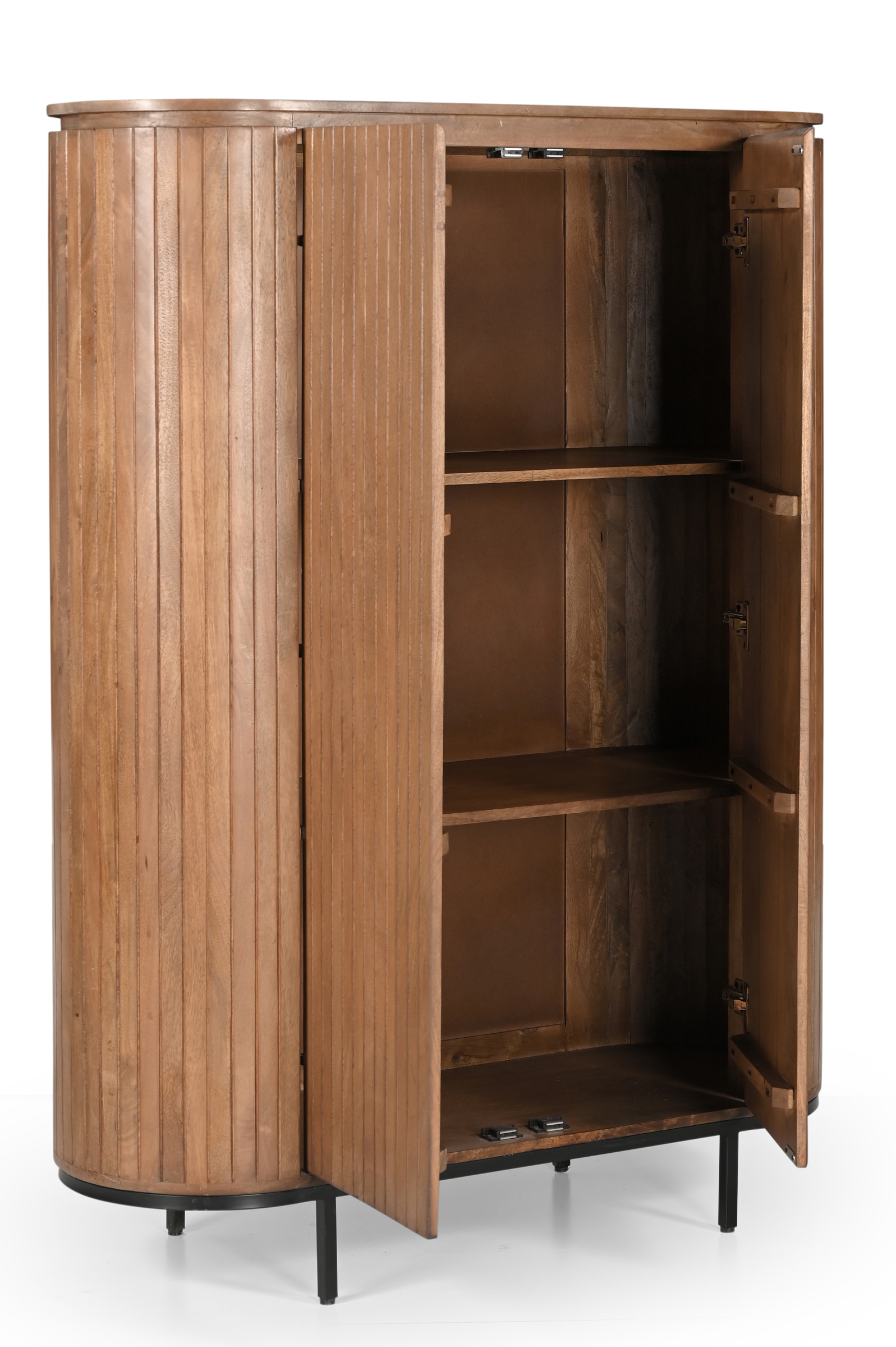 Livingfurn Opbergkast 'Noor' Mangohout, 150 x 115cm, kleur Naturel