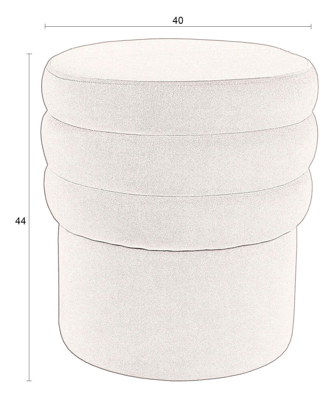 Dutchbone Hocker 'Aditi' Velvet, kleur Bruin
