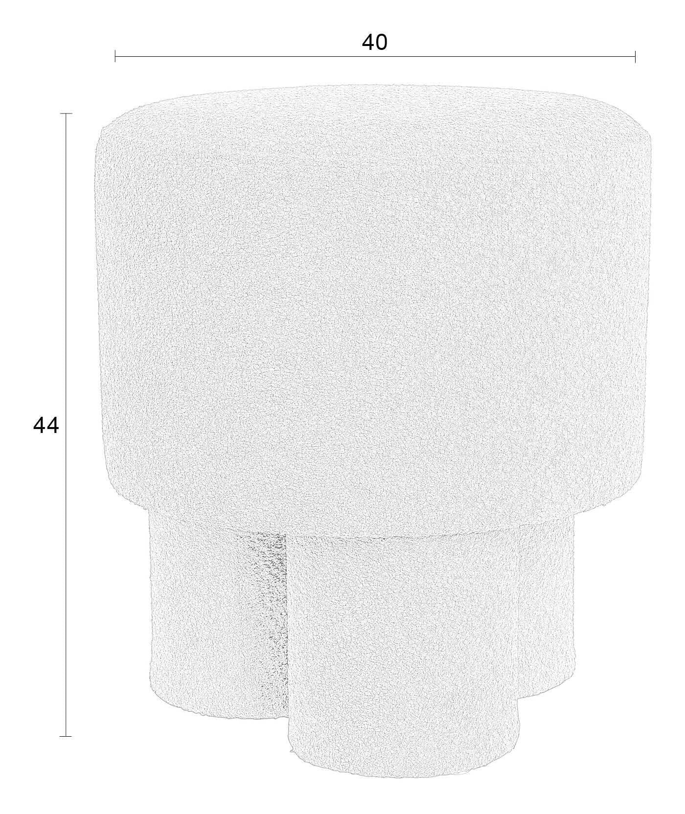 ZILT Kruk 'Lonetta' Bouclé, kleur Groen