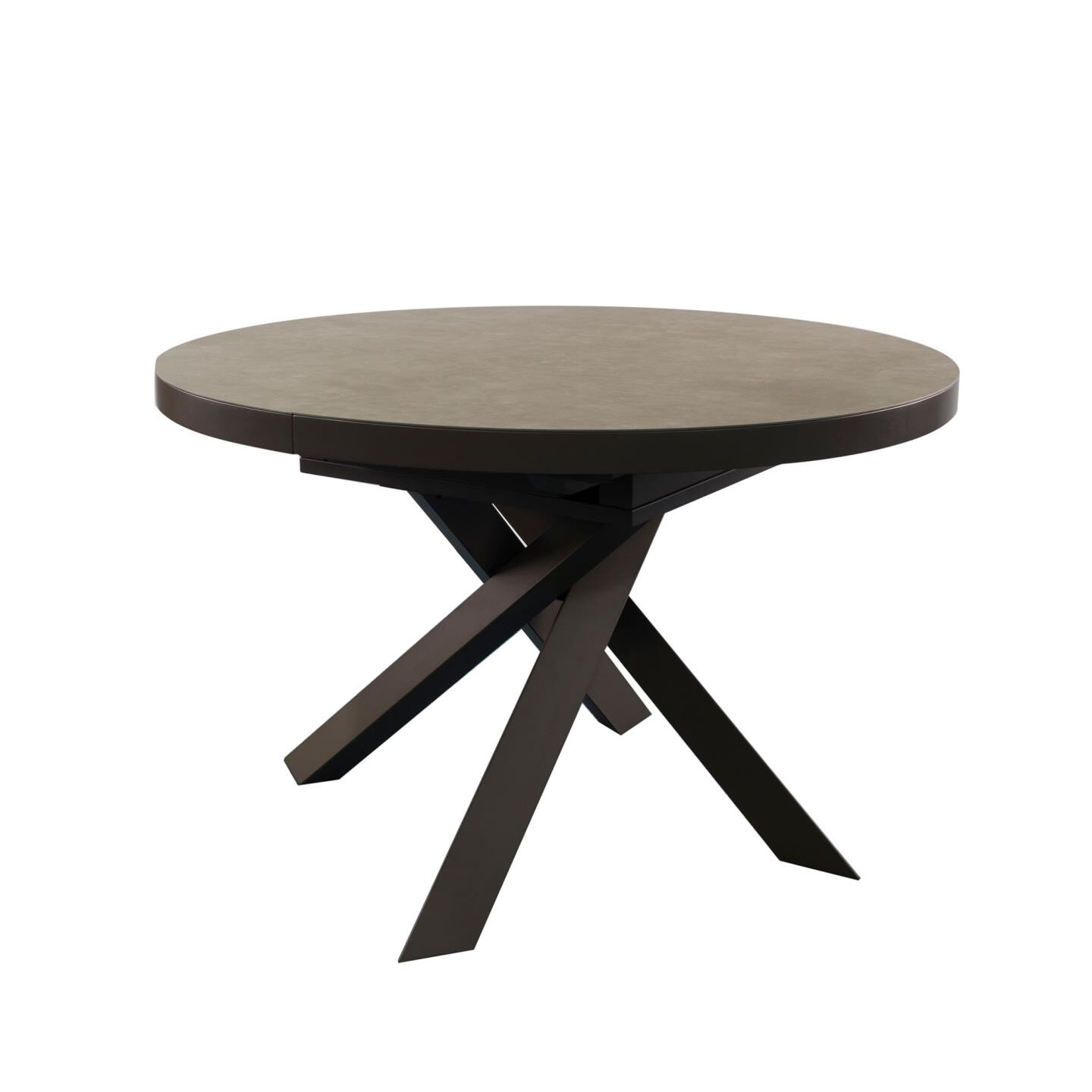 Kave Home Uitschuifbare Ronde Eettafel Vashti Keramiek, 120-160 x 120cm - Bruin