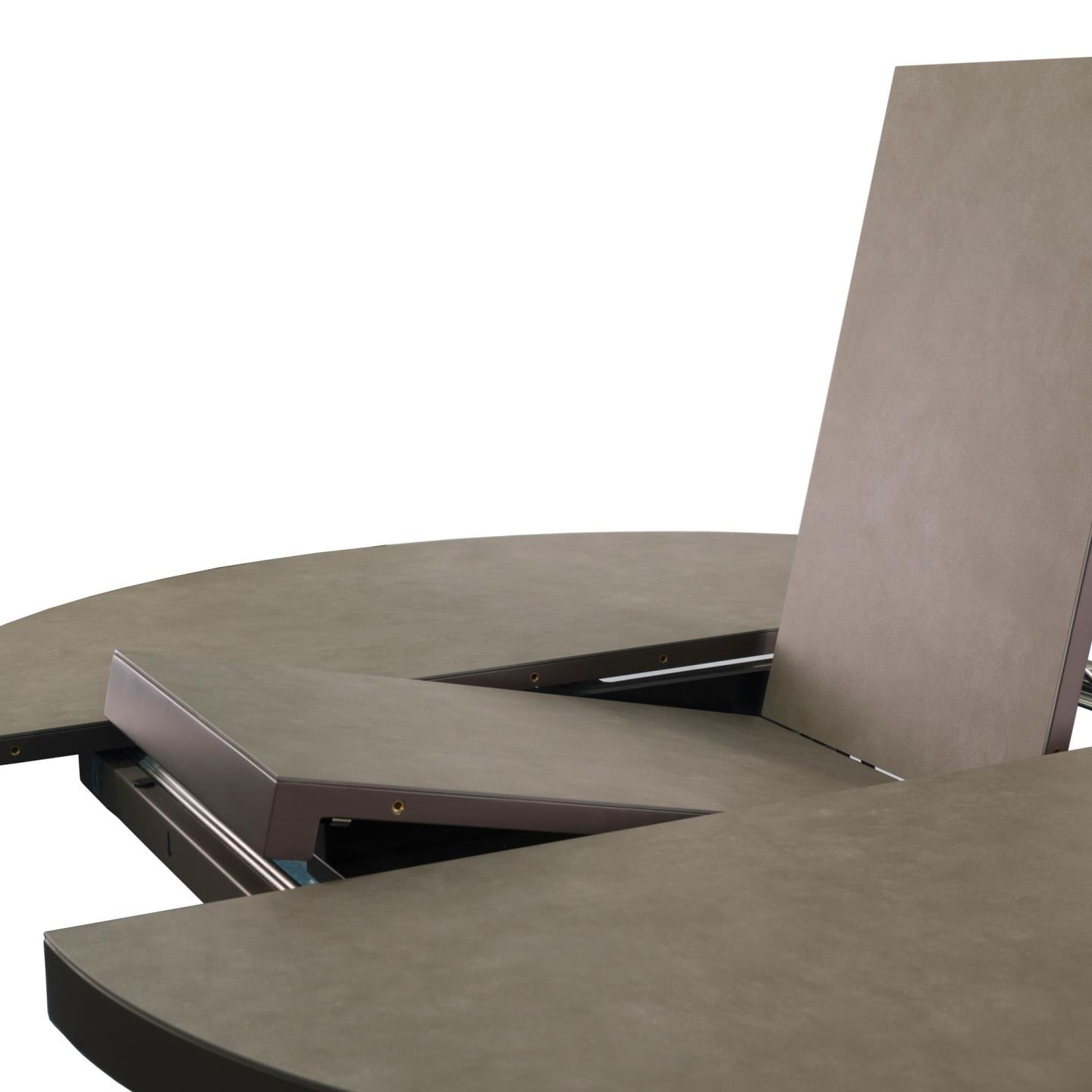 Kave Home Uitschuifbare Ronde Eettafel 'Vashti' Keramiek, 120-160 x 120cm, kleur Bruin