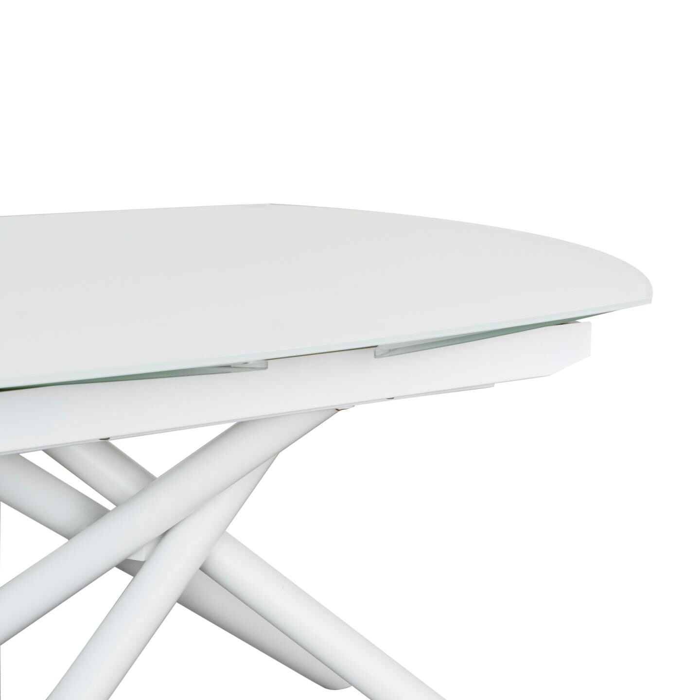 Kave Home Uitschuifbare Eettafel 'Yodalia' Glas, 130-190 x 100cm, kleur Wit