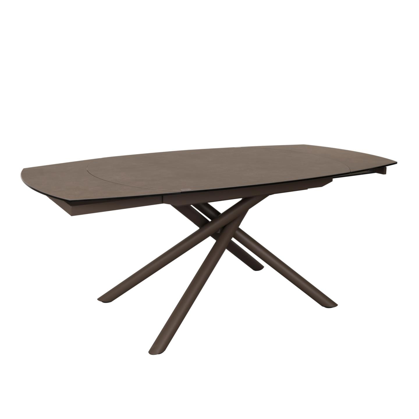 Kave Home Uitschuifbare Eettafel 'Yodalia' Keramiek, 130-190 x 100cm, kleur Bruin