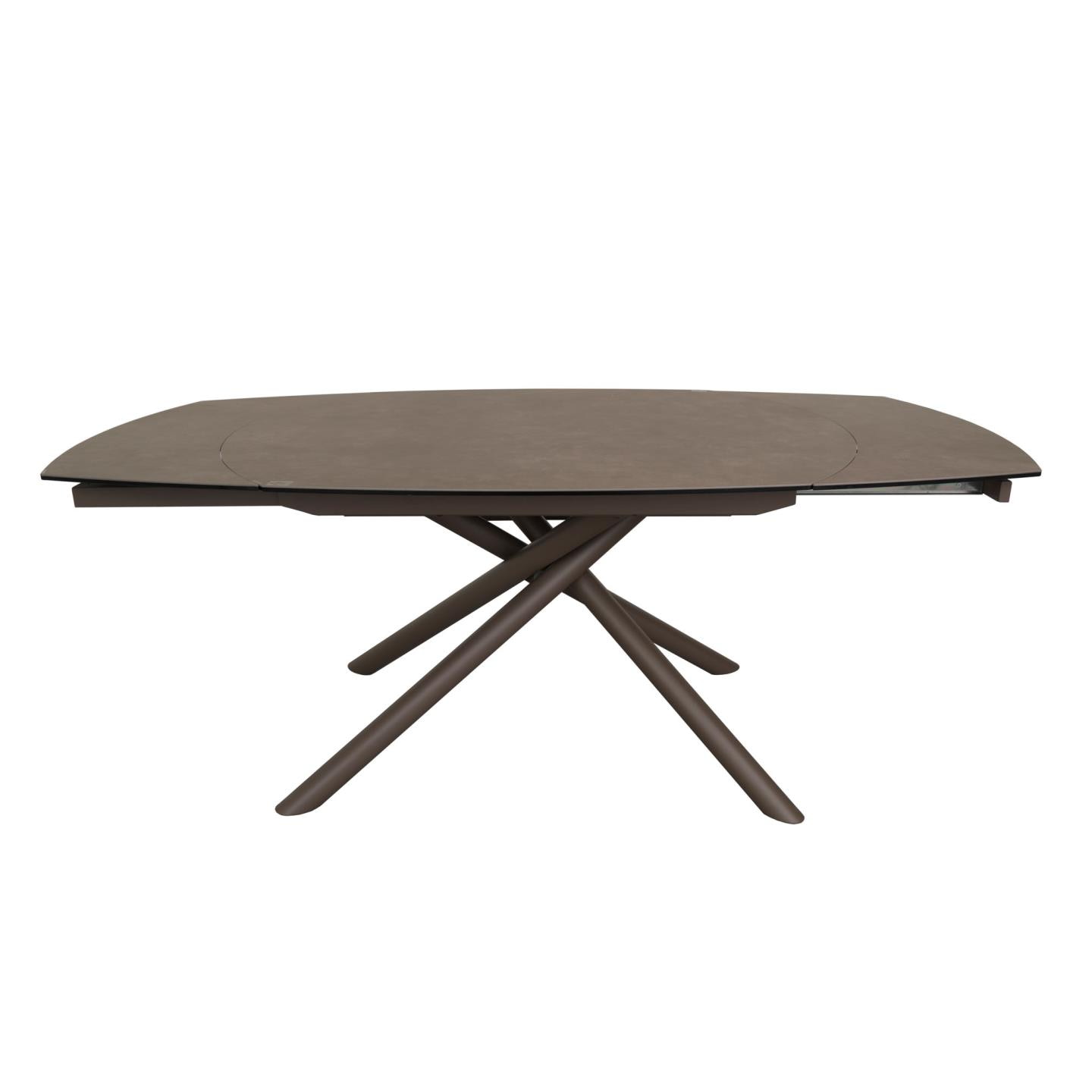 Kave Home Uitschuifbare Eettafel 'Yodalia' Keramiek, 130-190 x 100cm, kleur Bruin