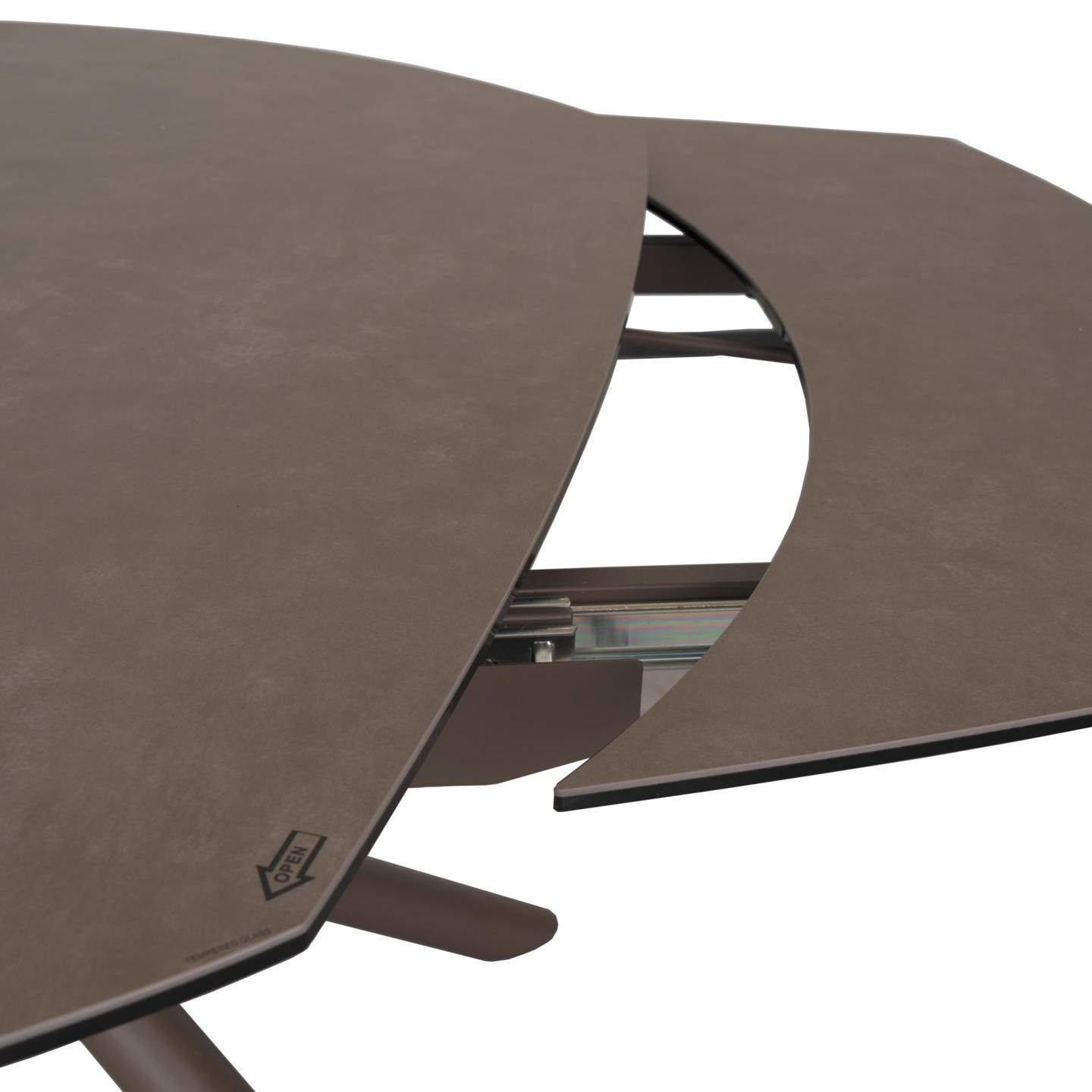Kave Home Uitschuifbare Eettafel 'Yodalia' Keramiek, 130-190 x 100cm, kleur Bruin