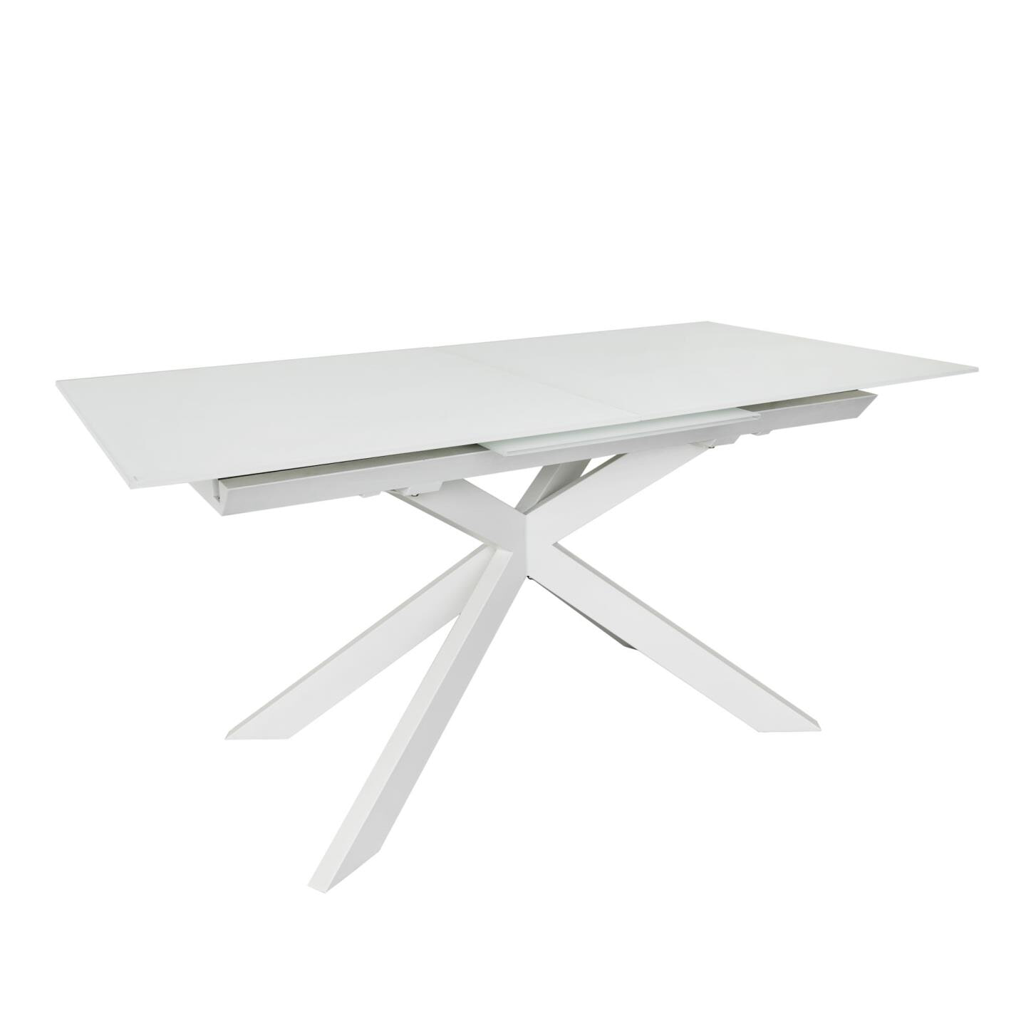 Kave Home Uitschuifbare Eettafel 'Atminda' Glas, 160-210 x 90cm, kleur Wit