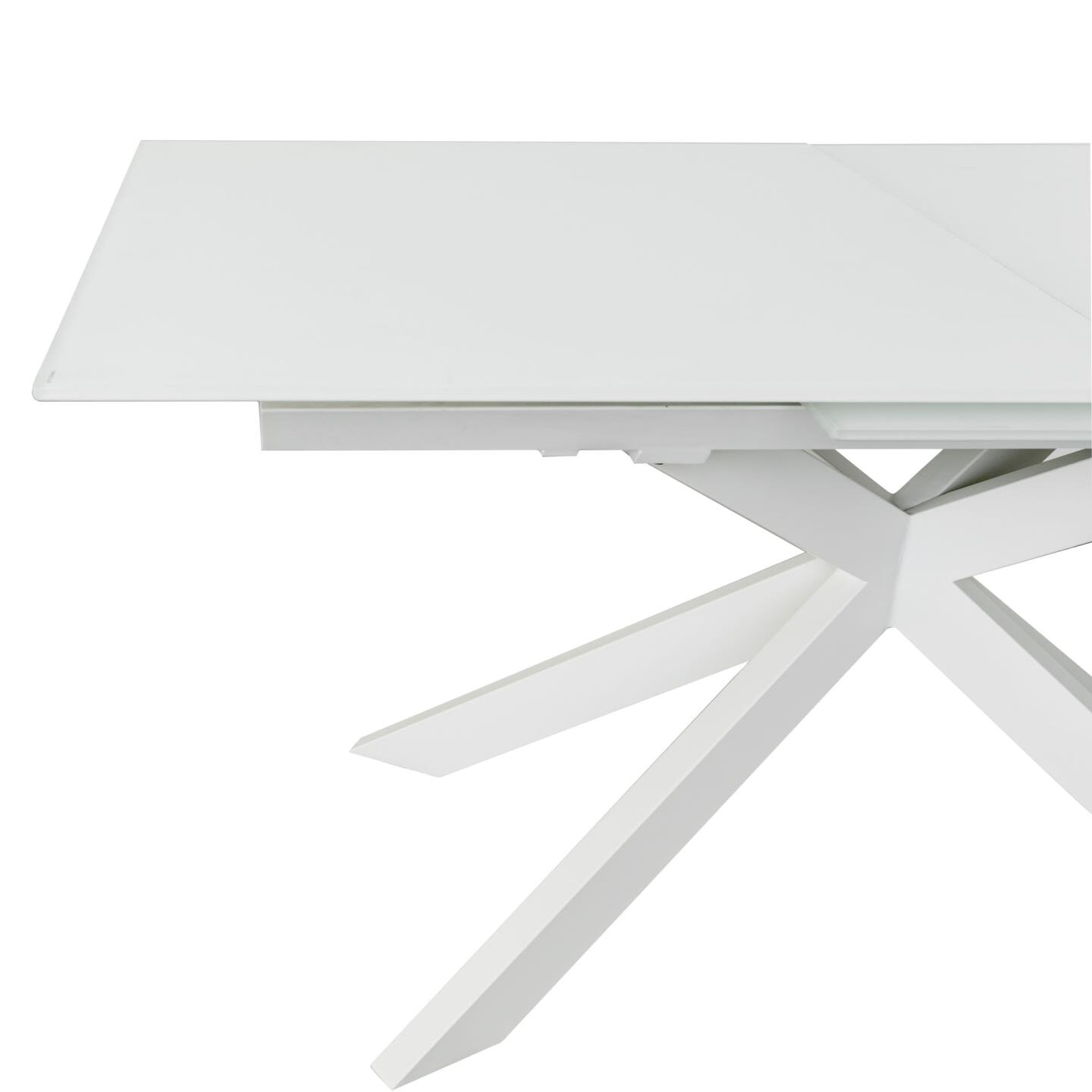 Kave Home Uitschuifbare Eettafel 'Atminda' Glas, 160-210 x 90cm, kleur Wit