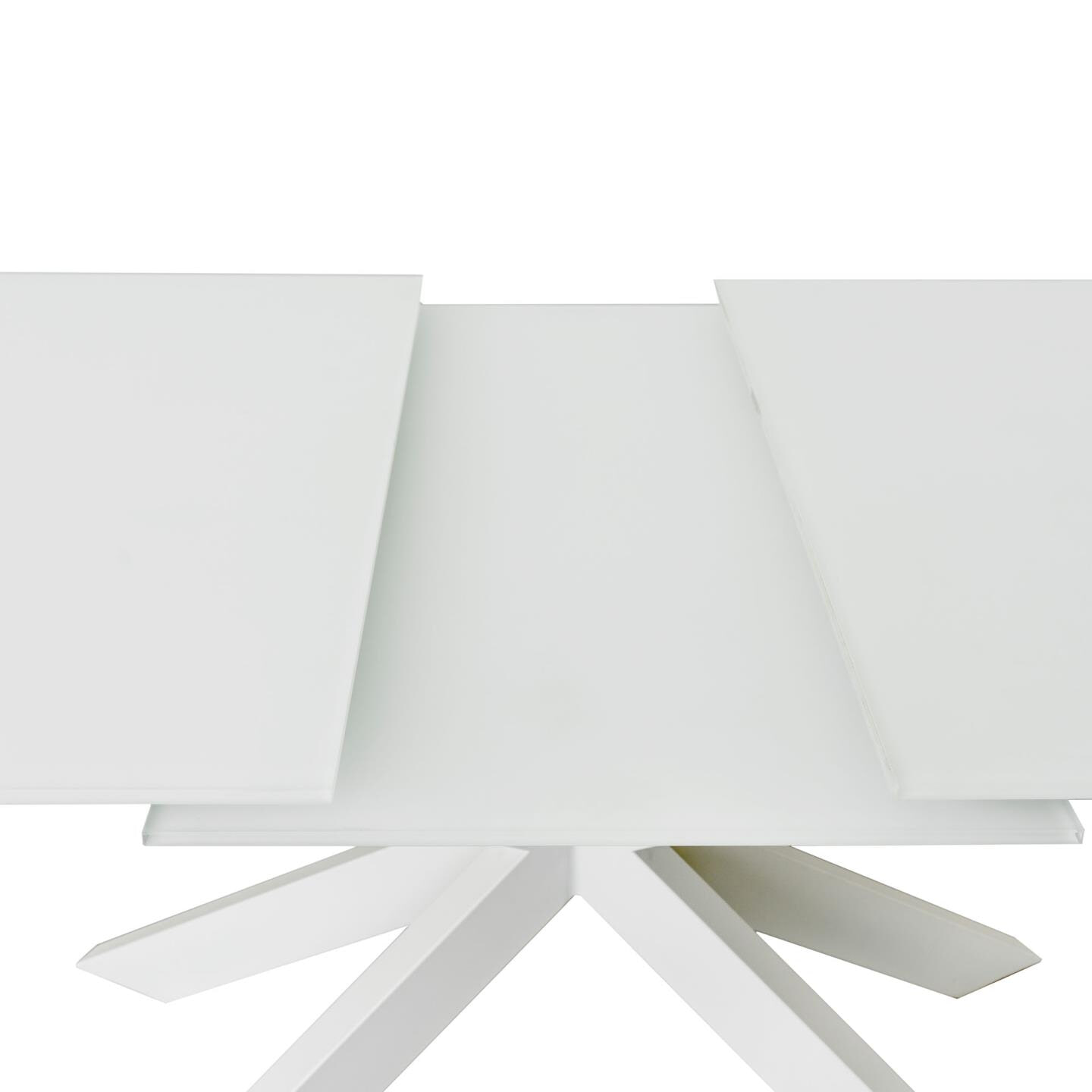 Kave Home Uitschuifbare Eettafel 'Atminda' Glas, 160-210 x 90cm, kleur Wit