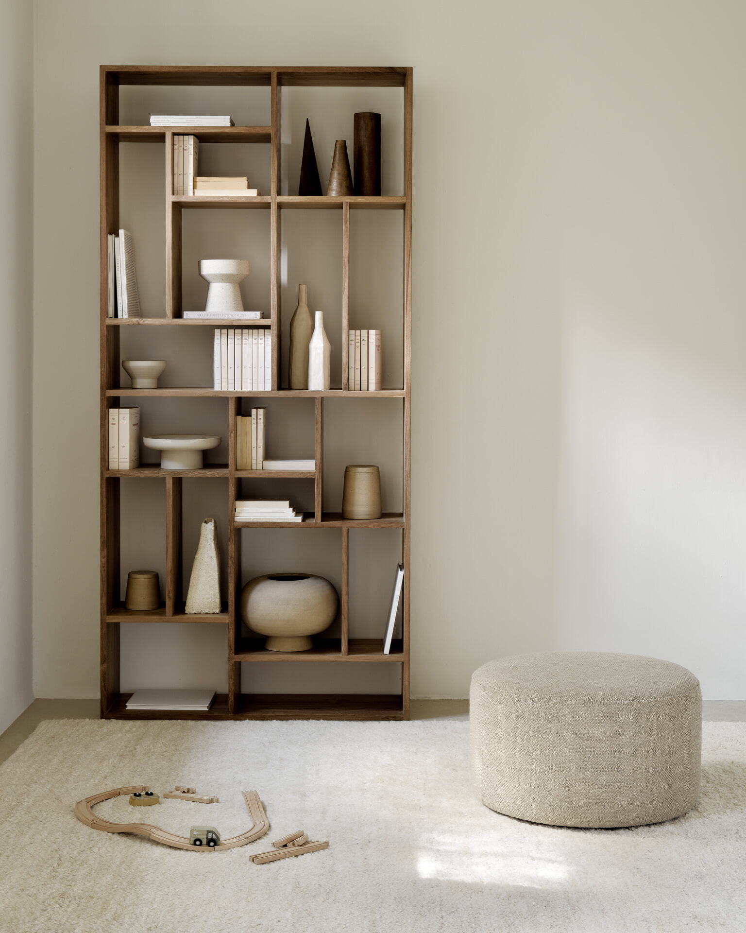 Ethnicraft Vloerkleed 'Dunes' Wol, 200 x 300cm, kleur Zand
