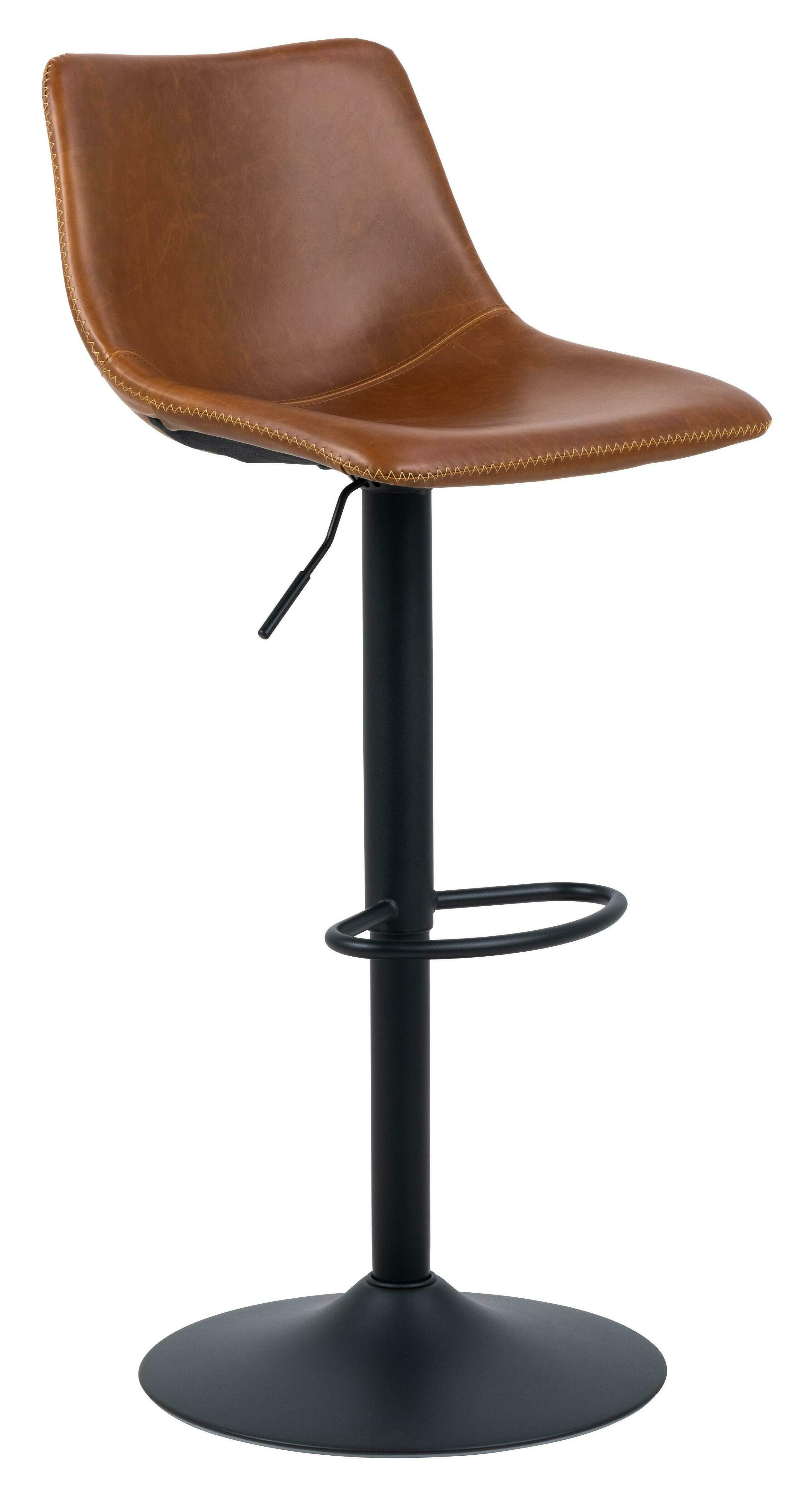 Bendt Draaibare Barkruk 'Xanthe' PU, kleur Cognac (zithoogte 61-83cm)