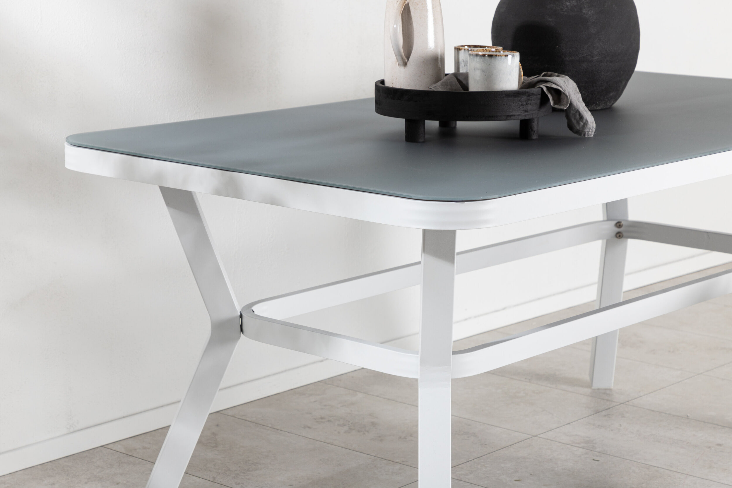 Nohr Tuintafel 'Sauel' Spraystone, 160 x 90cm, kleur Wit