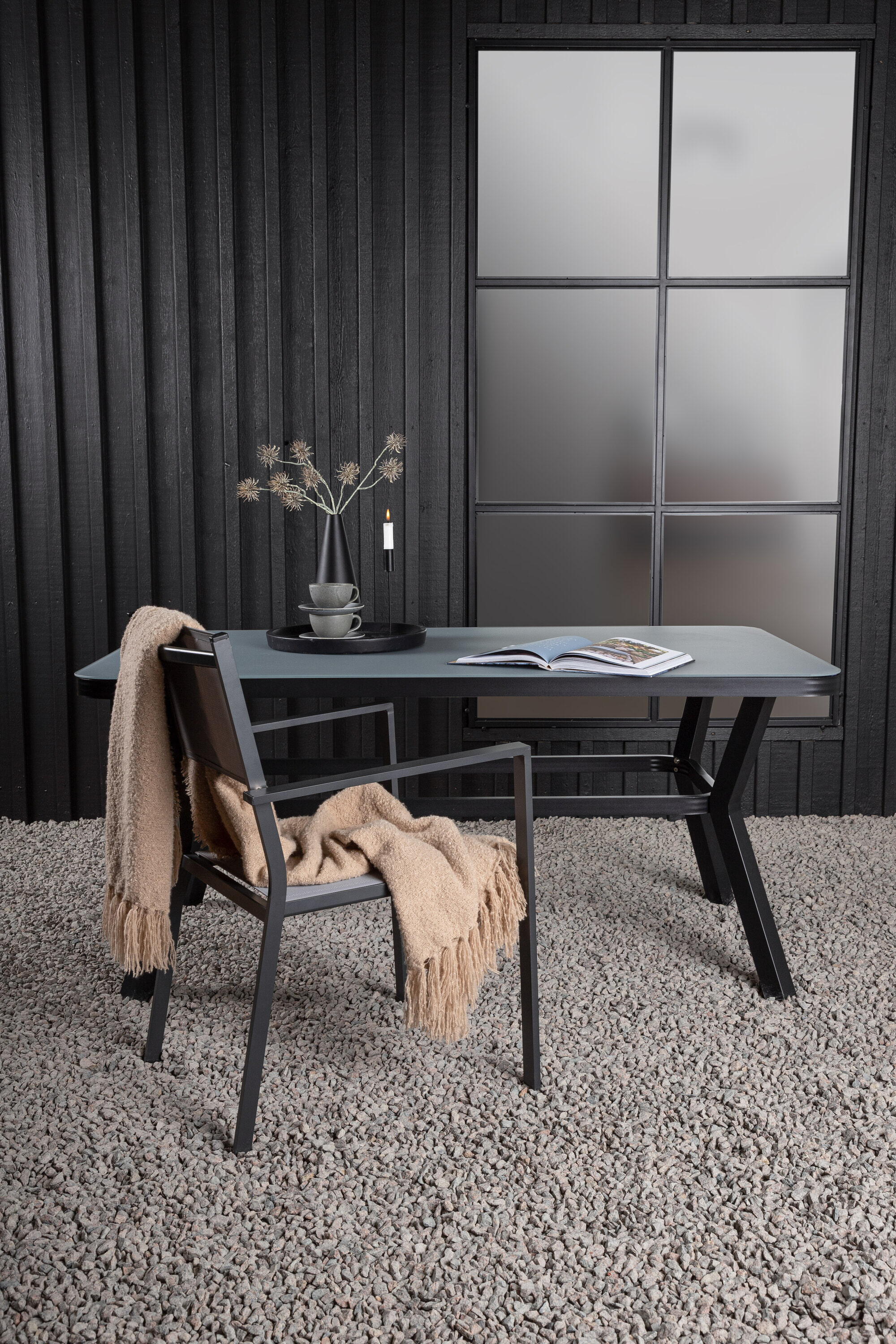 Nohr Tuintafel Sauel Spraystone, 160 x 90cm - Zwart